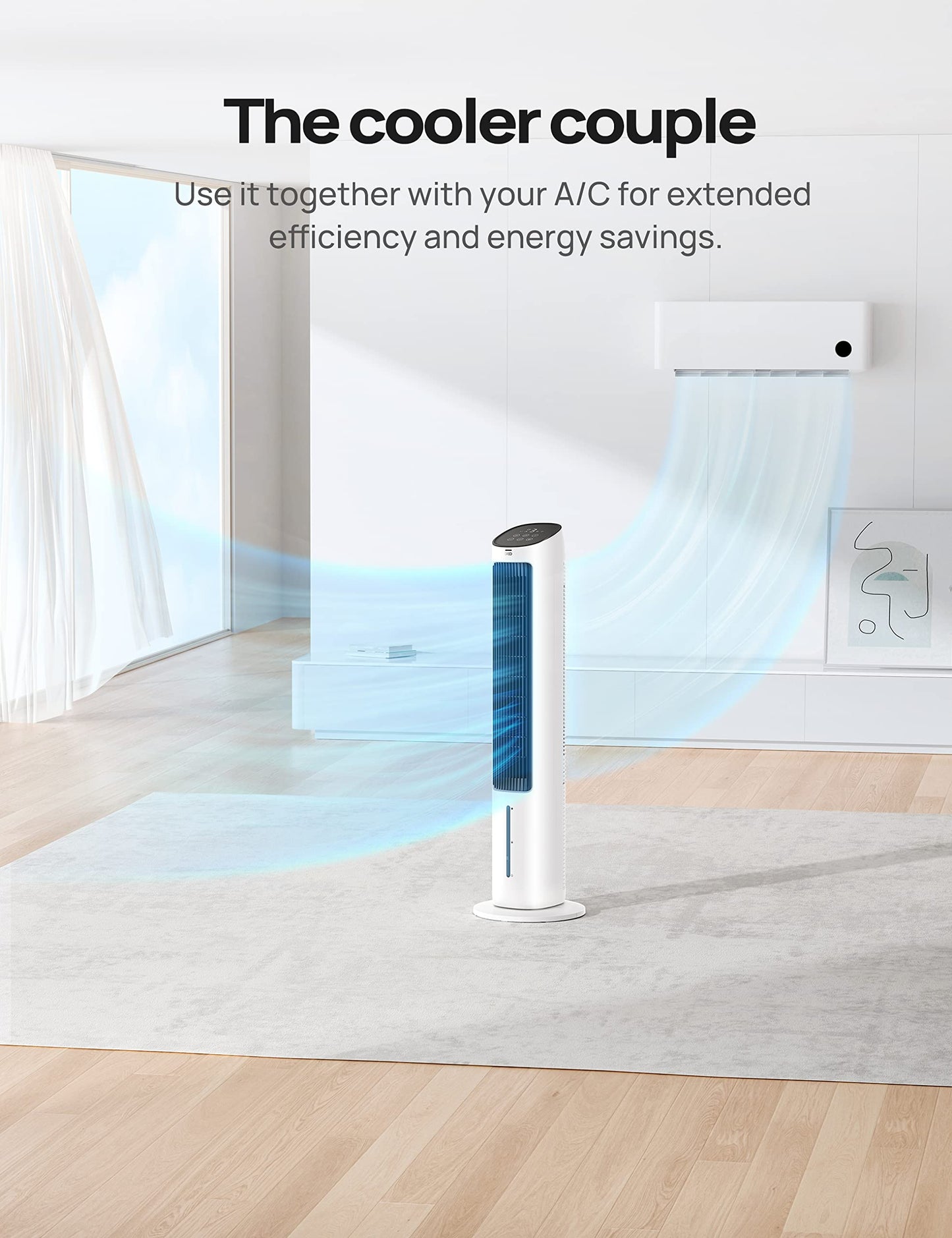 DREO Evaporative Air Cooler, 40” Cooling Fans that Blow Cold Air, 2023 Upgrade with 80° Oscillating, Removable Water Tank, Ice Packs, Remote Control, 4 Speeds, 7H Timer, Swamp Cooler for Bedroom