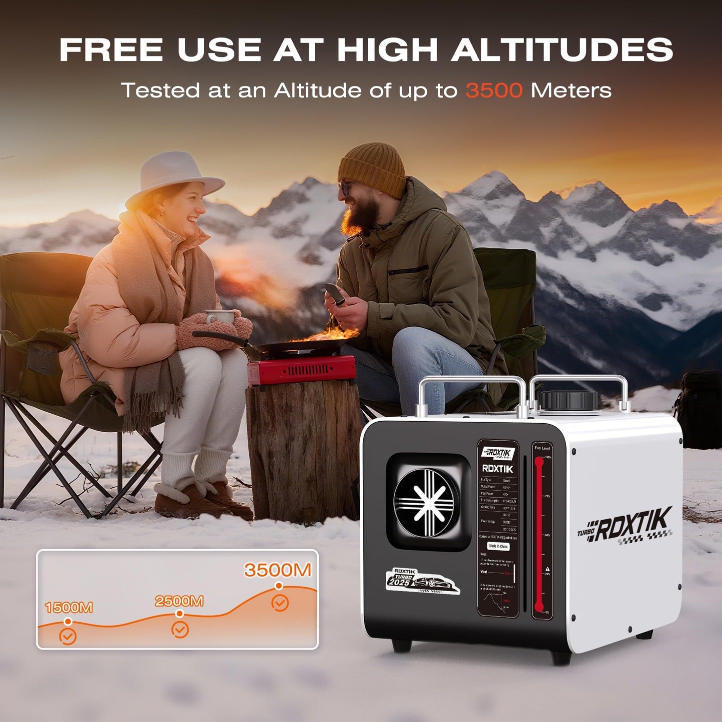 RDXTIK 8L Diesel Heater, 8KW 12V/24V/110V/240V All in One Diesel Heater with LCD Switch, Remote Control, Muffler for Truck, RV, Home, Car, Campers, Boat, White