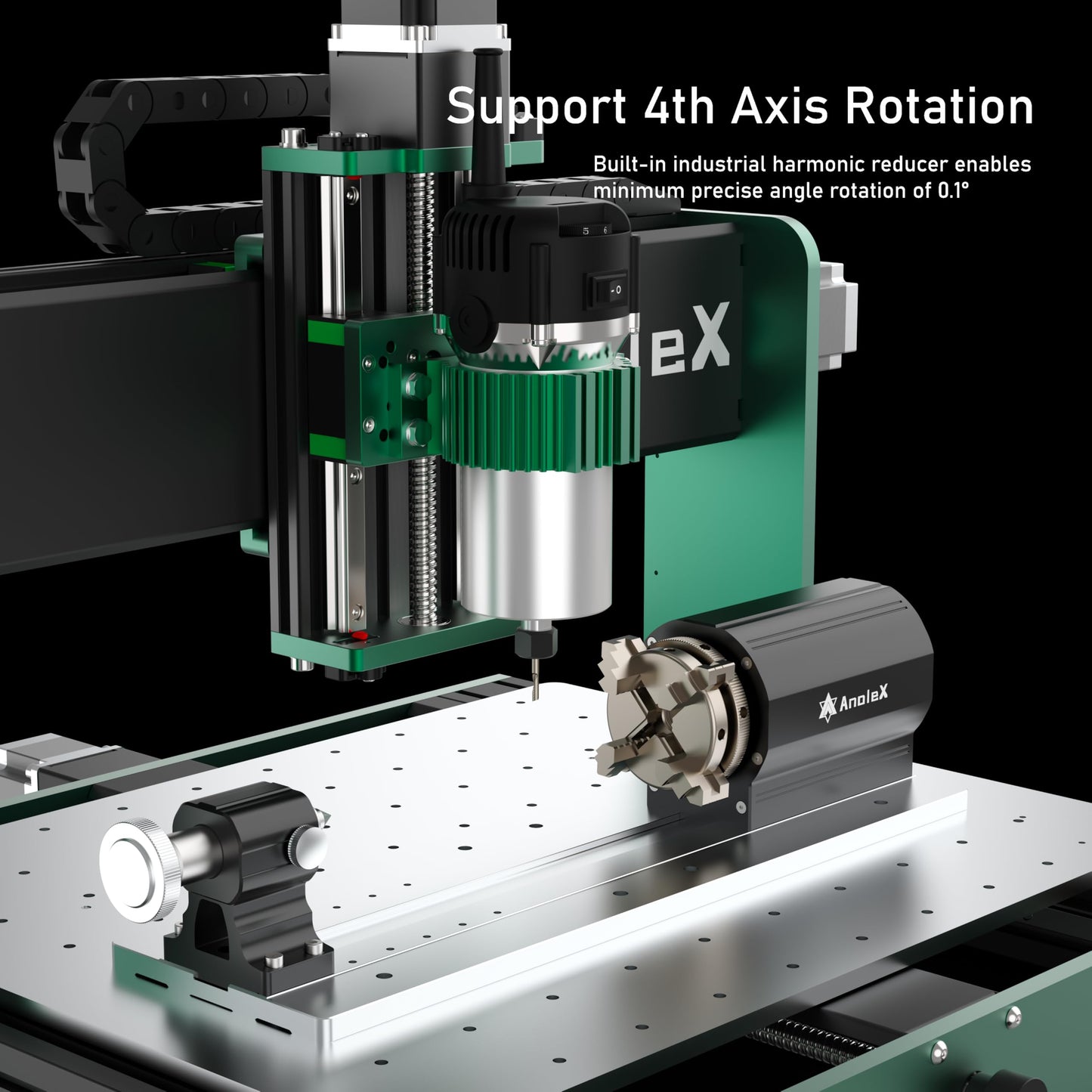AnoleX CNC Router 4030-Evo Ultra 2 with 4th Axis Rotary Module and Closed Loop Stepper Motor