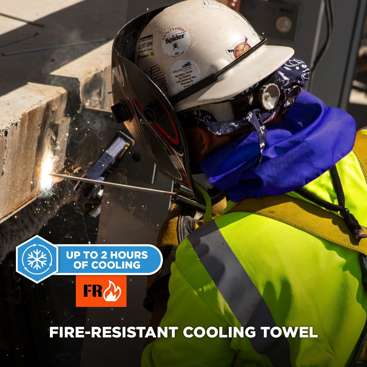 Ergodyne Chill-Its 6606FR Cooling FR Towel, Fire Resistant Modacrylic Knit, Flame Resistant Cooling