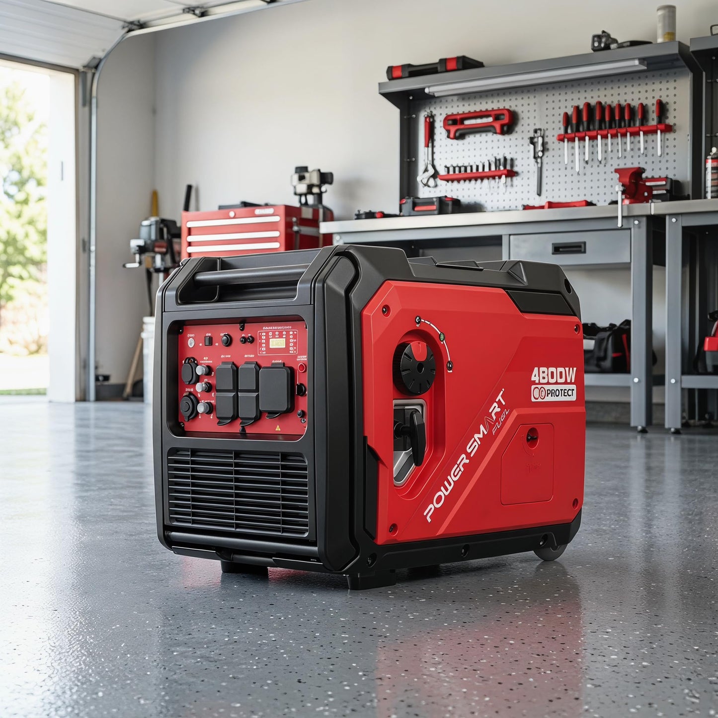PowerSmart 4800W Portable Inverter Generator,Parallel Ready&Electric Start Super Quite Gas Powered,RV Ready with 30A Outlet, EPA & CARB Compliant for Home Backup, Camping,Portable Power Station
