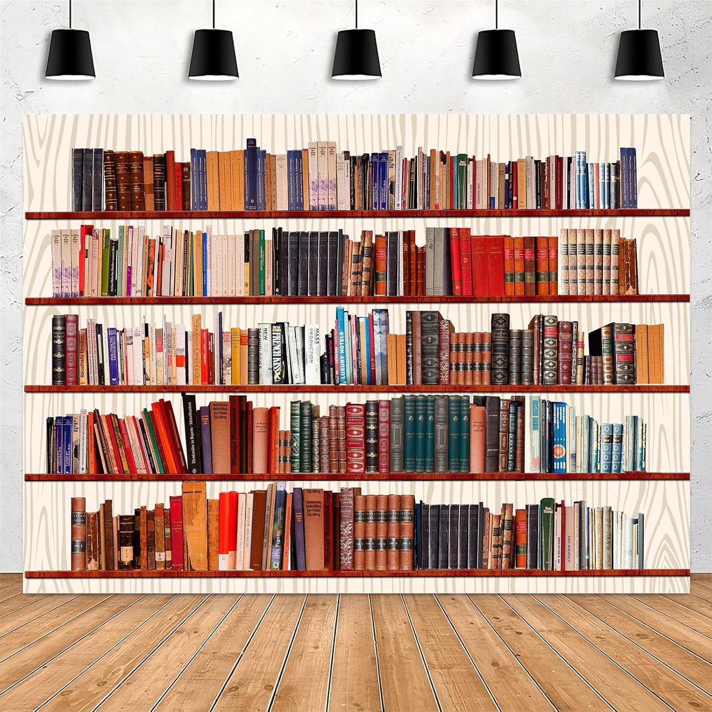 Yieldeer 8x6ft Bookshelf Photo Backdrop Books Library Tapestry Wall Hanging Bookcase Photography Background for Office