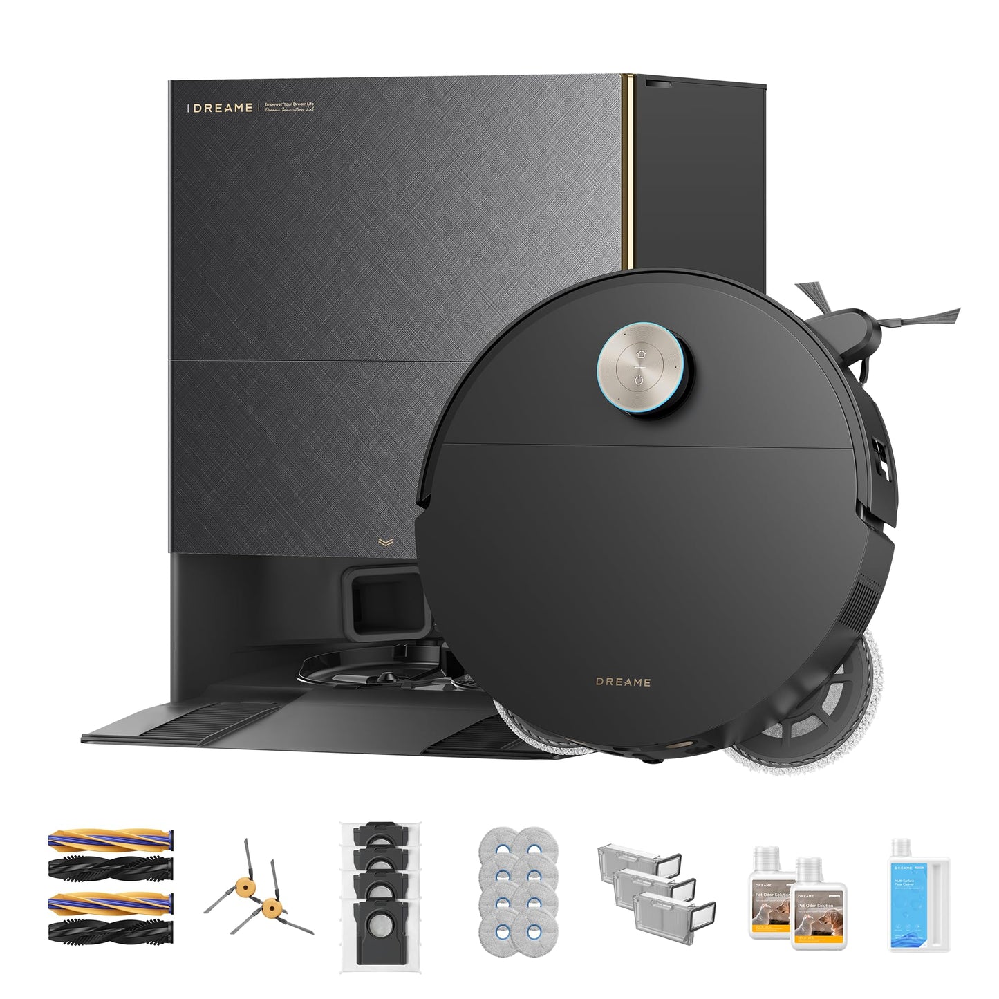 DREAME X60 Max Ultra Complete Robot Vacuum and Mop, Upgraded from X50 Series, 3.13in (7.95cm) Ultra-Thin Design, 35,000Pa Suction, Self Emptying&Refilling, Mop Self-Cleaning, 280+ Obstacle Avoidance