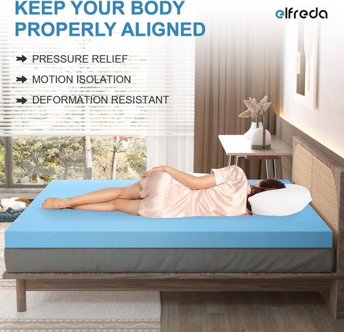 Elfreda Twin Mattress Topper - Pressure-Relieving Bed Pad | 3 Inch Comfort in a Box
