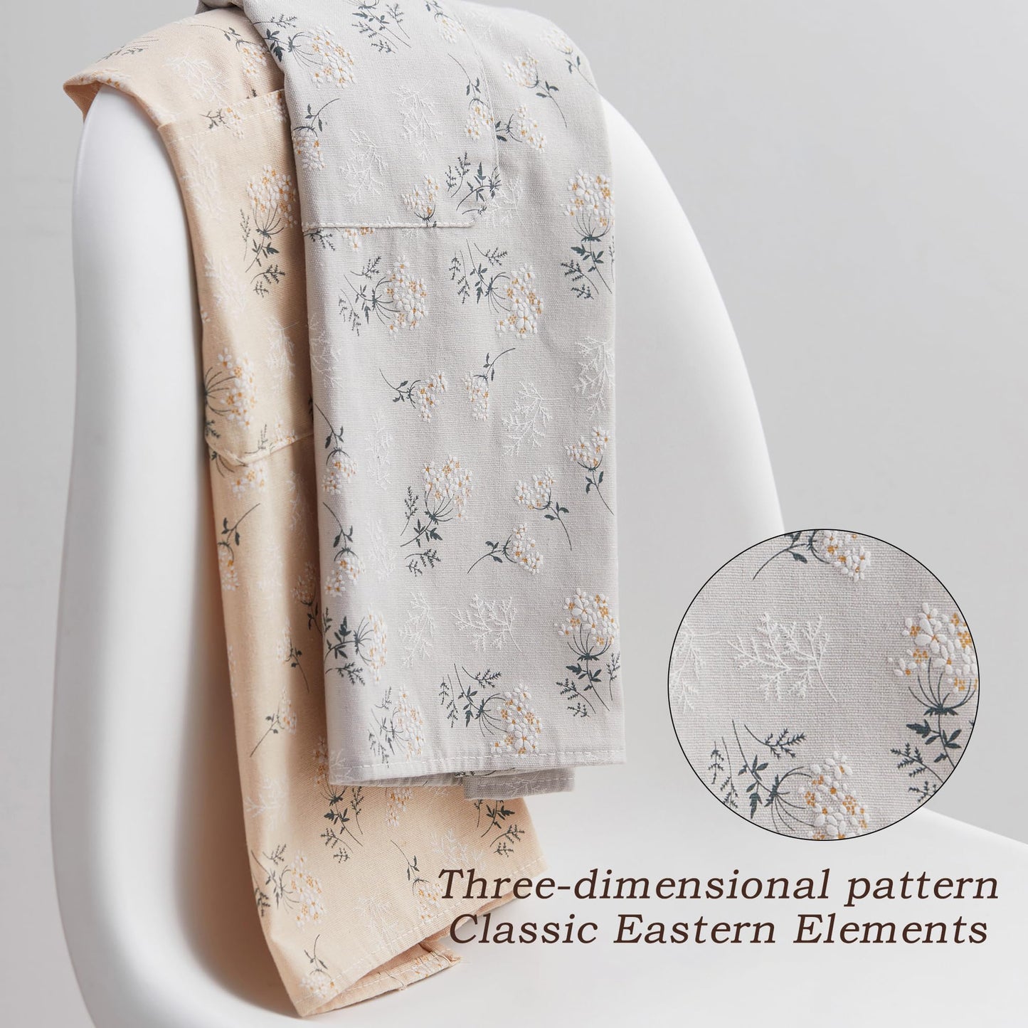 Yoocixu Adjustable Kitchen Apron for Women & Men,Vintage Japanese Countryside Print,Unisex Cooking Baking Apron with Pocket, Chef Apron for Home, BBQ, Garden
