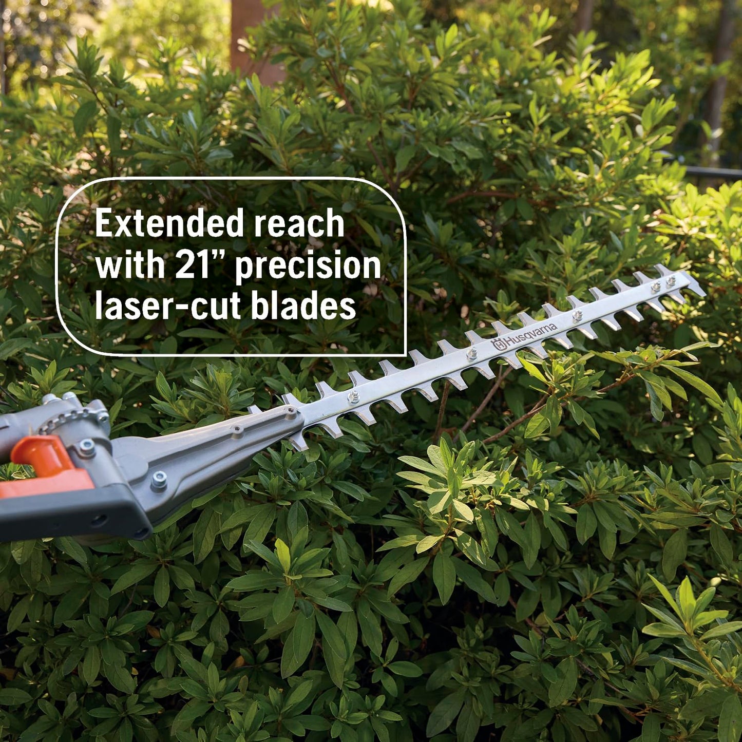 Husqvarna 122LKH Gas Hedge Trimmer, Multi-Purpose Tool with Hedge Trimmer Attachment, 21-Inch Cutter Bar with Double-Sided, Double Reciprocating Blades, Gifts for Men, 970796101