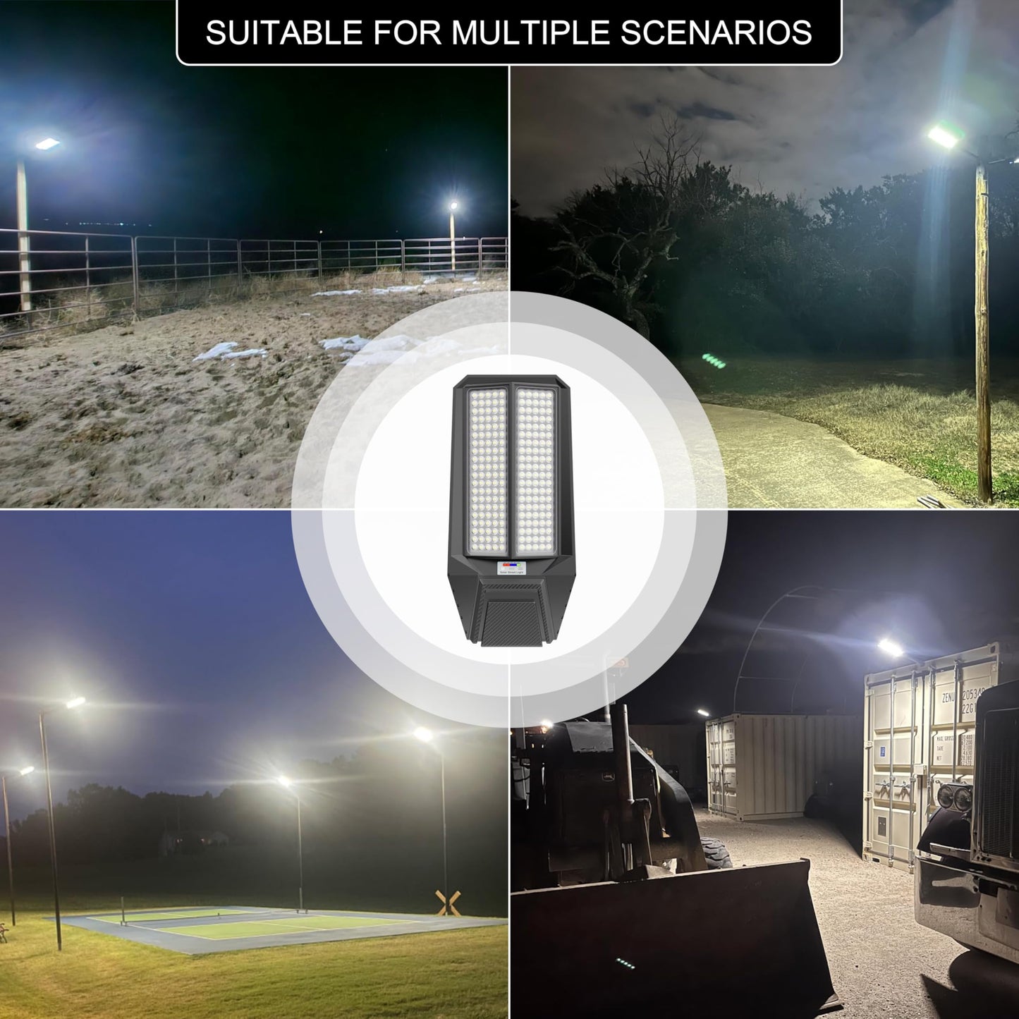 loyoele Ultra-Bright Solar Street Light with Motion Sensor, 11000W Commercial Outdoor Solar Security Light, IP67 Waterproof, Dusk-to-Dawn LED Flood Light for Yard, Parking Lot, Driveway, Barn, Garden