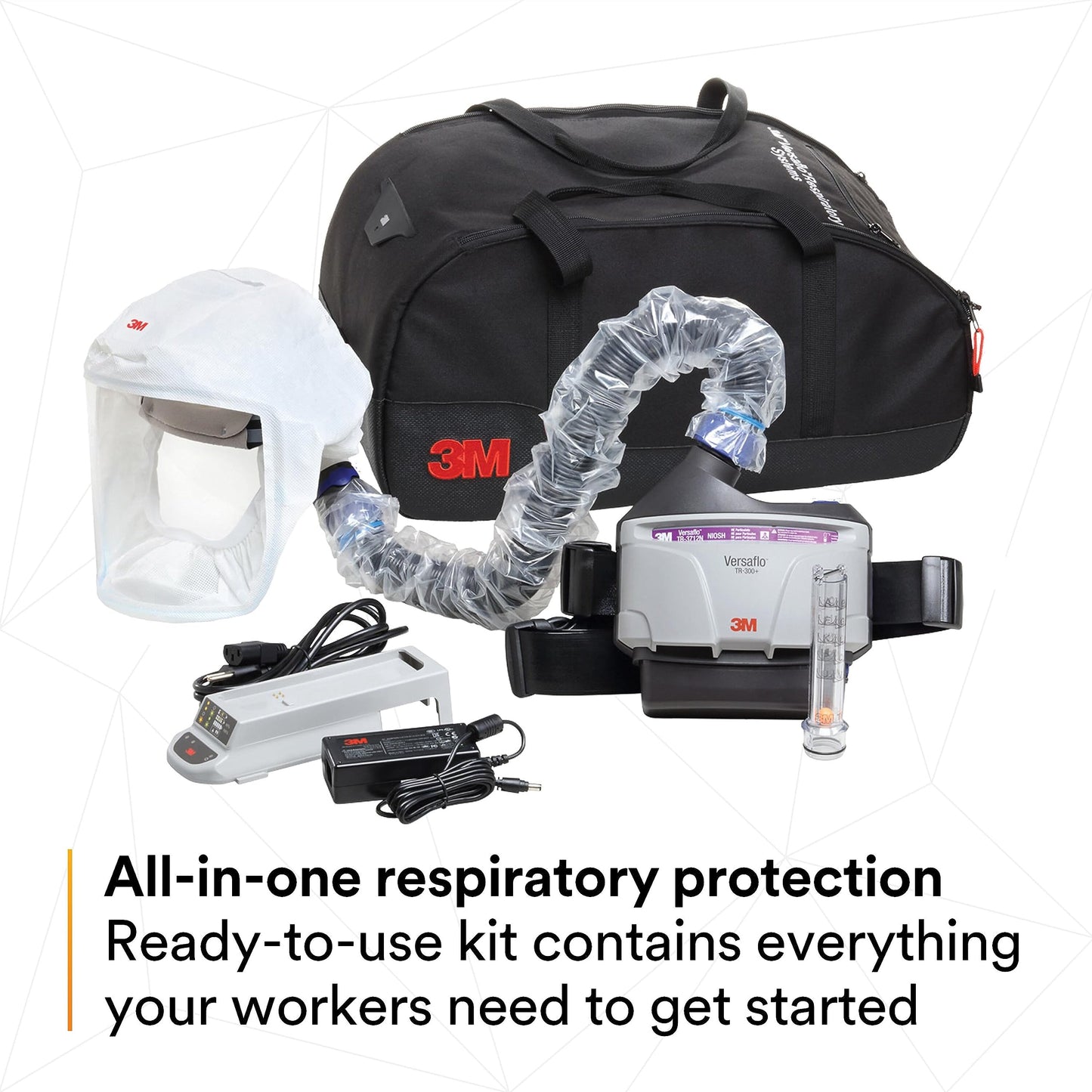 3M PAPR Respirator, Versaflo Powered Air Purifying Respirator Kit, TR-300N+ HKL, Healthcare, M/L Headcover, Lightweight, Low-Profile, Easy to Use, All-in-One Respiratory Protection for Particulates