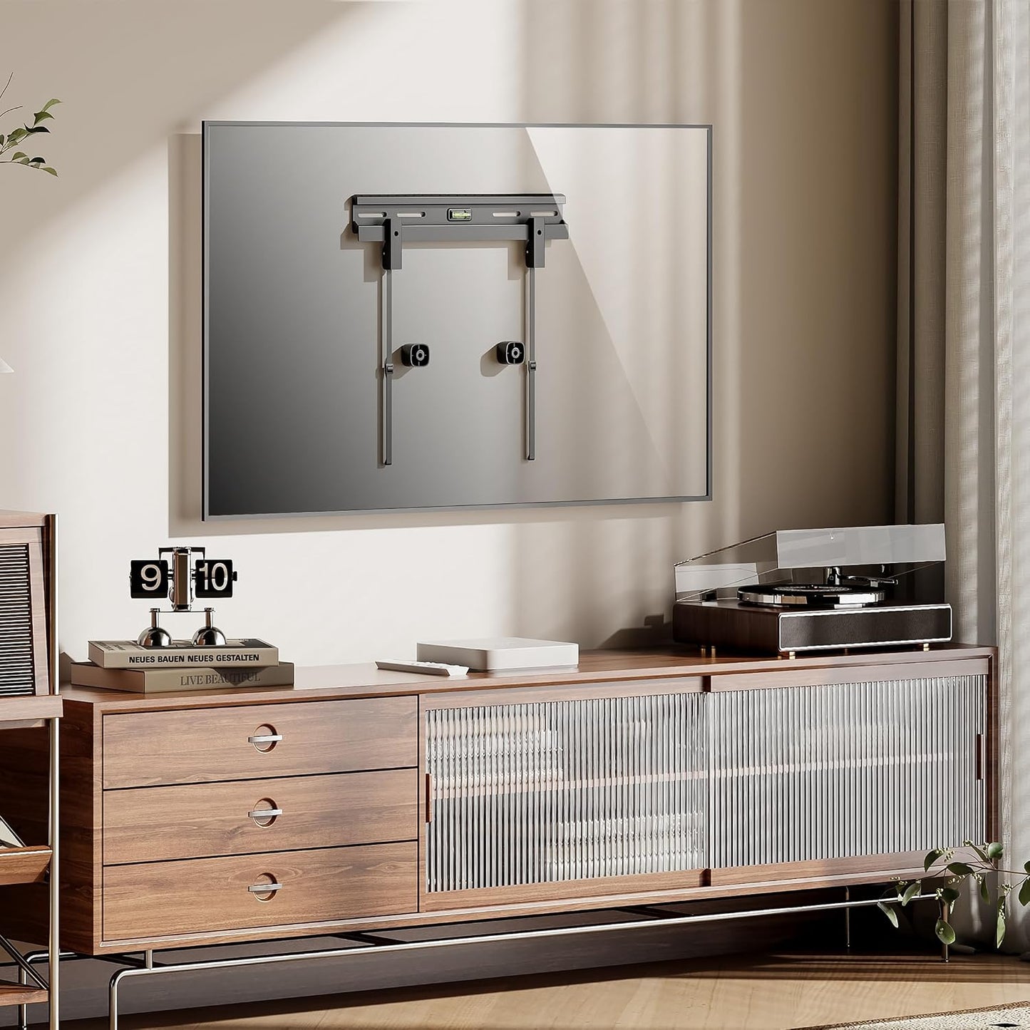 Mount-It! 2365 Inch 1.1 77 lbs/132 lbs, 100x100400x400 No Stud TV Wall Mount, Studless Drywall TV Bracket for Flat