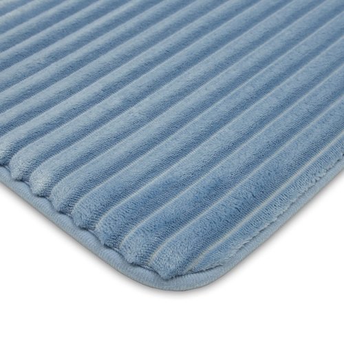 Mohawk Home 17" x 24" Augusta Bath Mat Sky Blue Machine Washable Non Slip Bathroom Rug