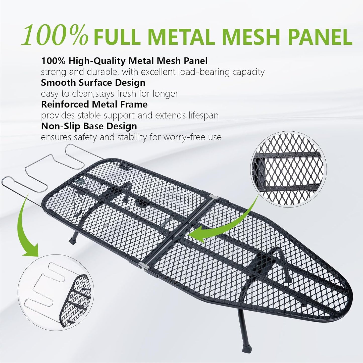 Skiennix Foldable Ironing Board - Portable Mini Design with Heat-Resistant Cover | 31"x12", Black