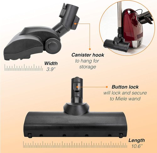 Miele Turbo Head Cleaner - Hand Attachment & Floor Tool for Carpets & Area Rugs