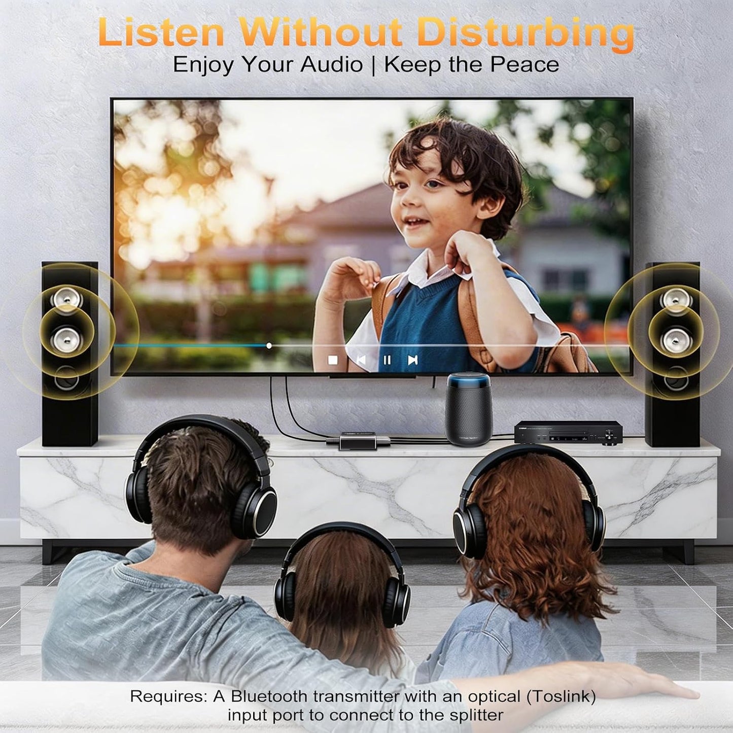 1x3, 1 3 Dolby 5.1 LPCM 2.0, PS5, Optical Audio Splitter Toslink Digital SPDIF Splitter in Out Supports Digital DTS