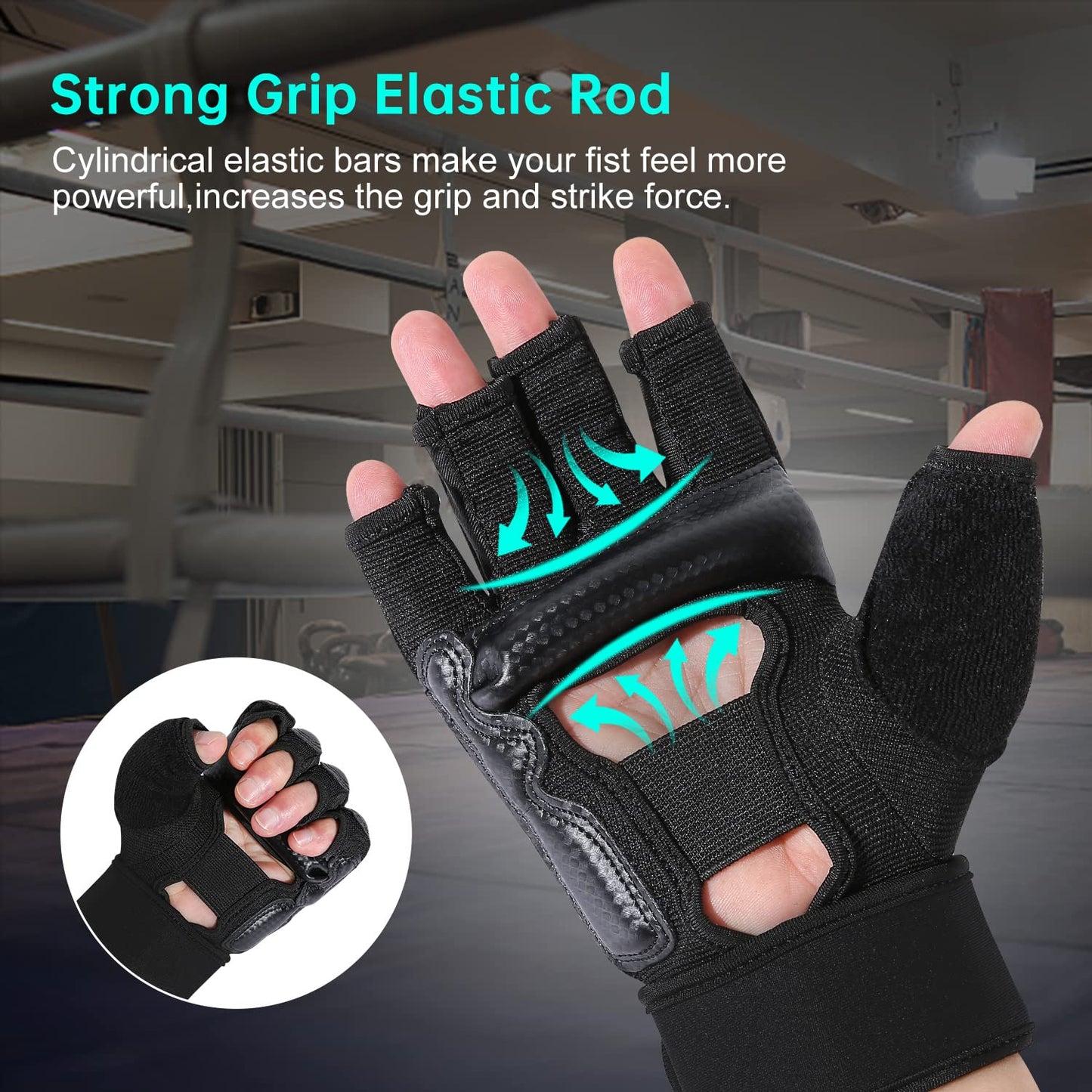 LiMMAX Kickboxing Sparring Gloves MMA Gloves for Men Women Half Finger Boxing Gloves Fighting Gloves Boxing Gloves for Punching Bag Training Gloves for Men Women Black M