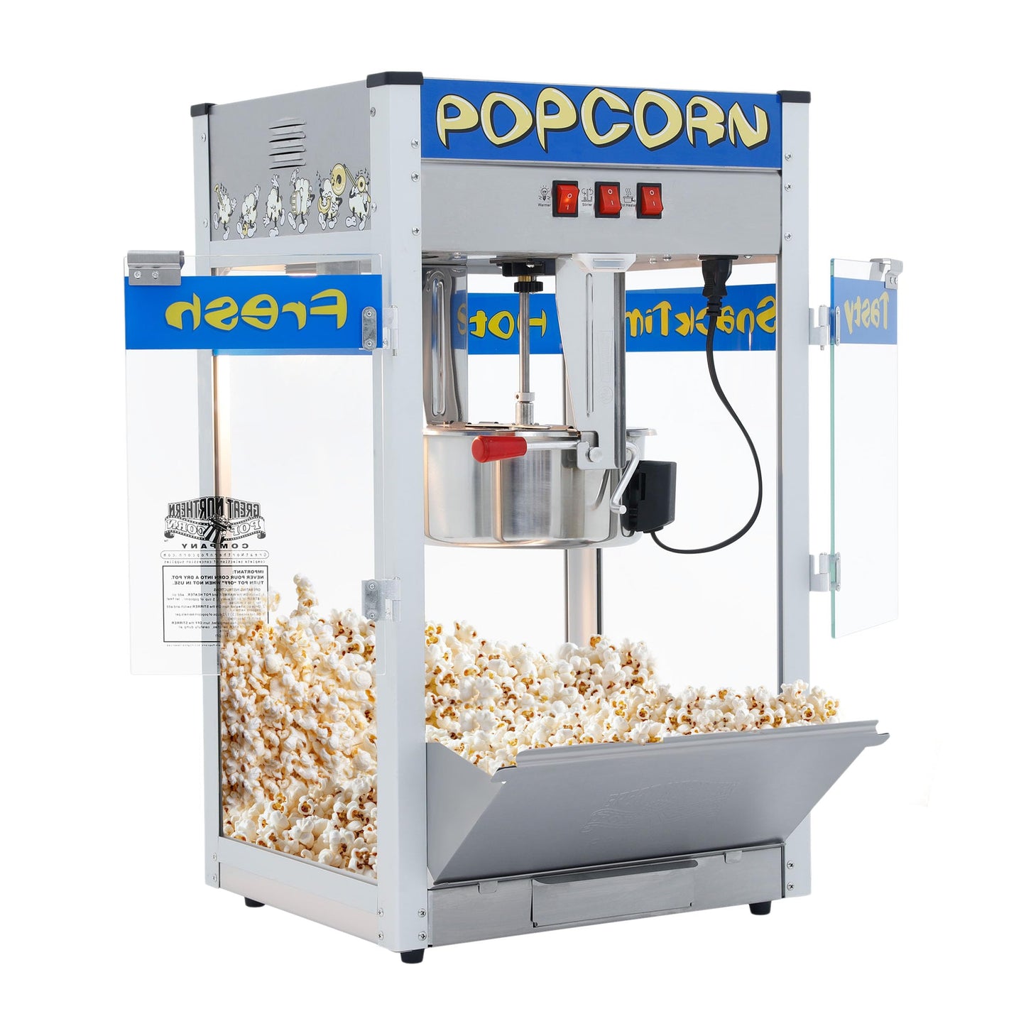Great Northern Popcorn Company 6210 Pop Heaven Commercial Quality Popcorn Popper Machine, 12 Ounce, Blue