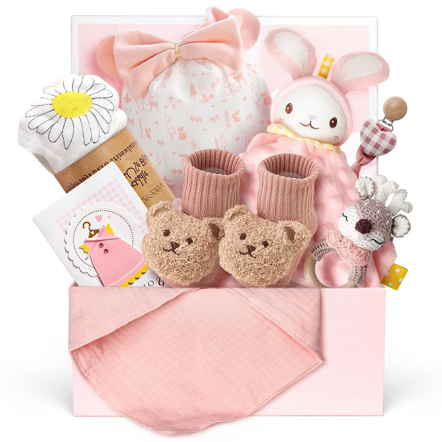 Strawberry Fairy 10 PCS Baby Gift Set - Adorable Newborn Essentials for Girls | Perfect Gender Reveal Basket