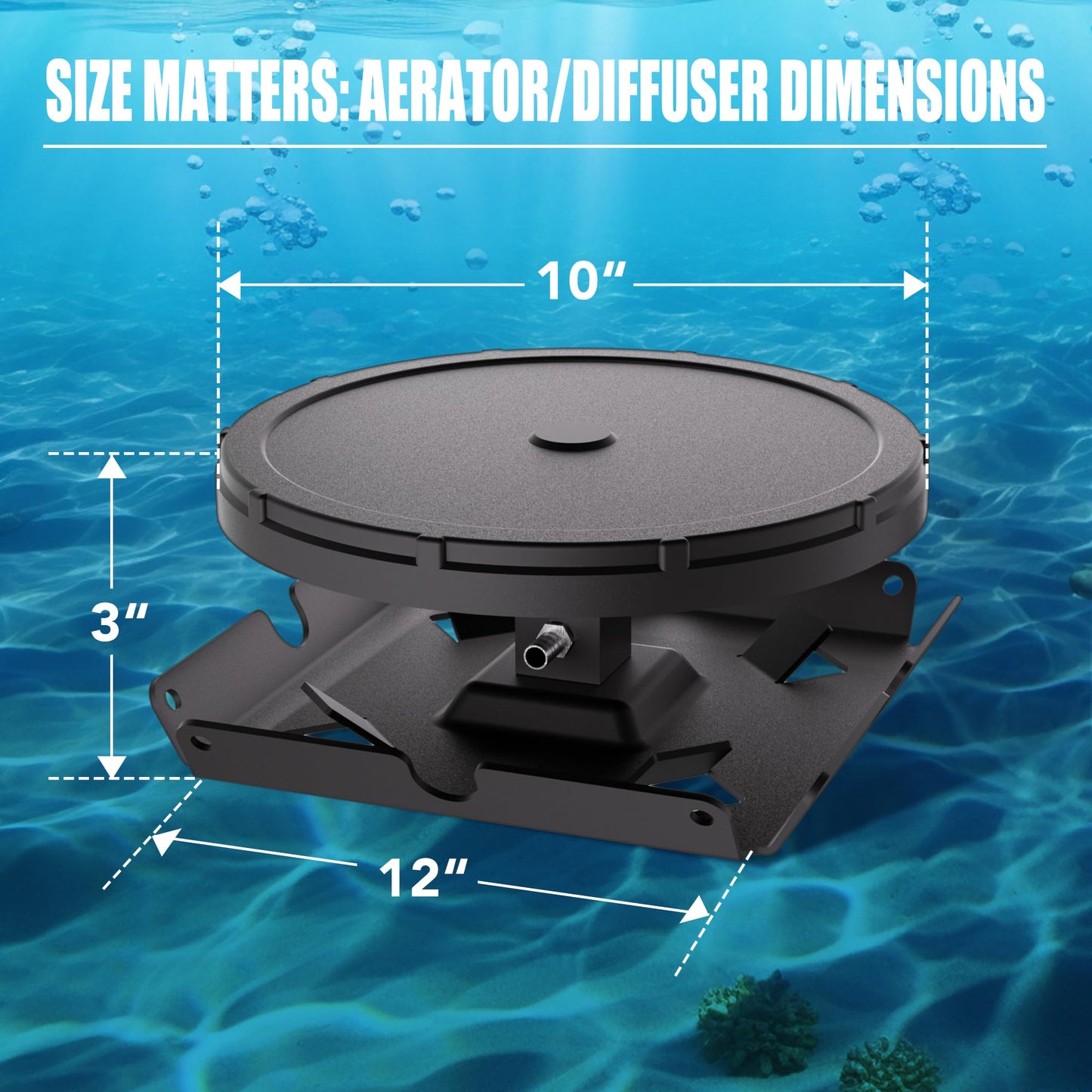 HQUA PAS20AD Pond & Lake Aeration Replacement Kit – Coated Steel Chassis with Membrane Diffuser for Pond Aerator Systems (1 Pack)