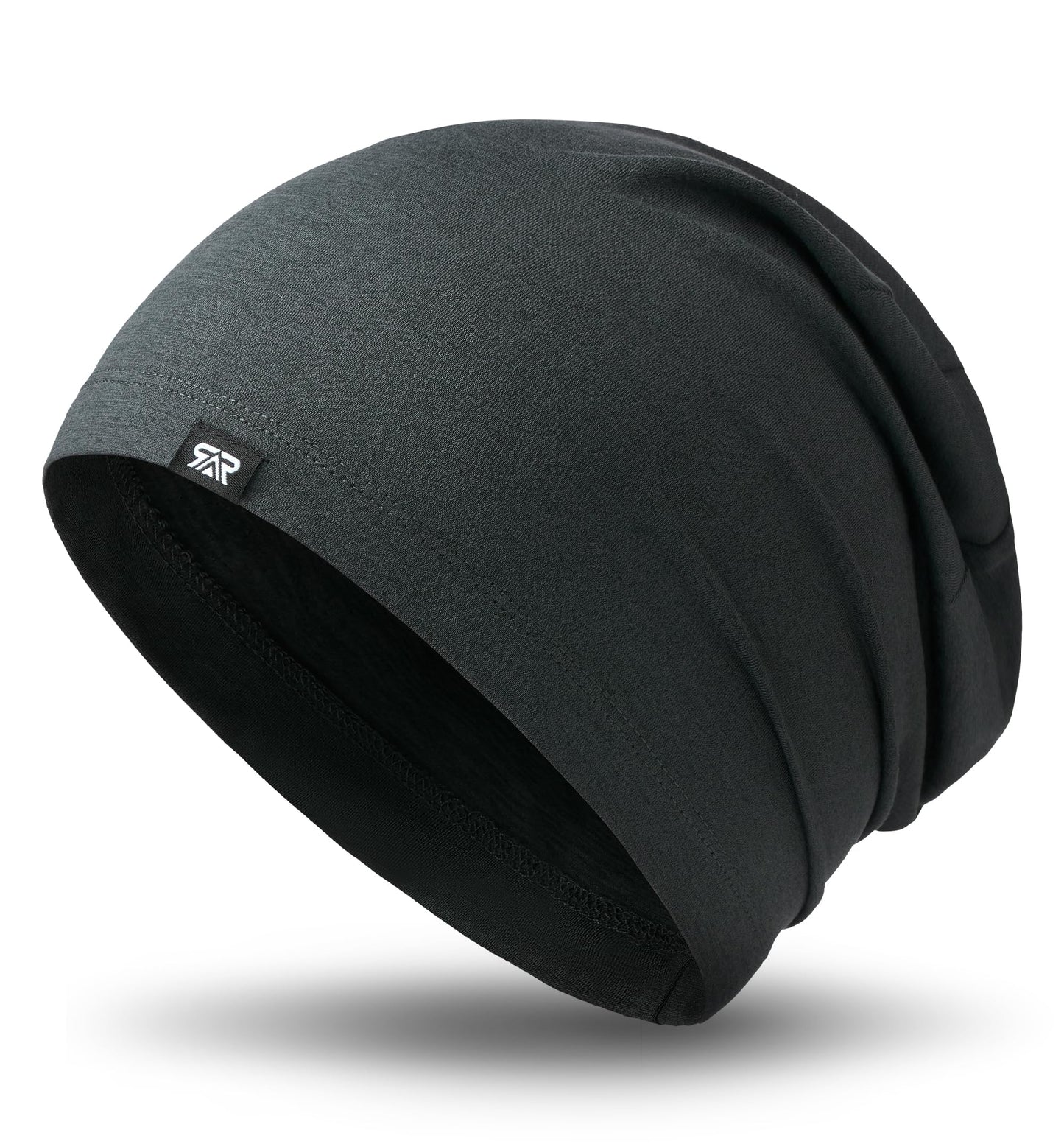 SUNMECI Skull Cap for Men Women - Soft Stretchy Chemo Hair Loss, Day & Night Sleep Hat, for Summer & Winter Running Cycling Dark Heather Gray
