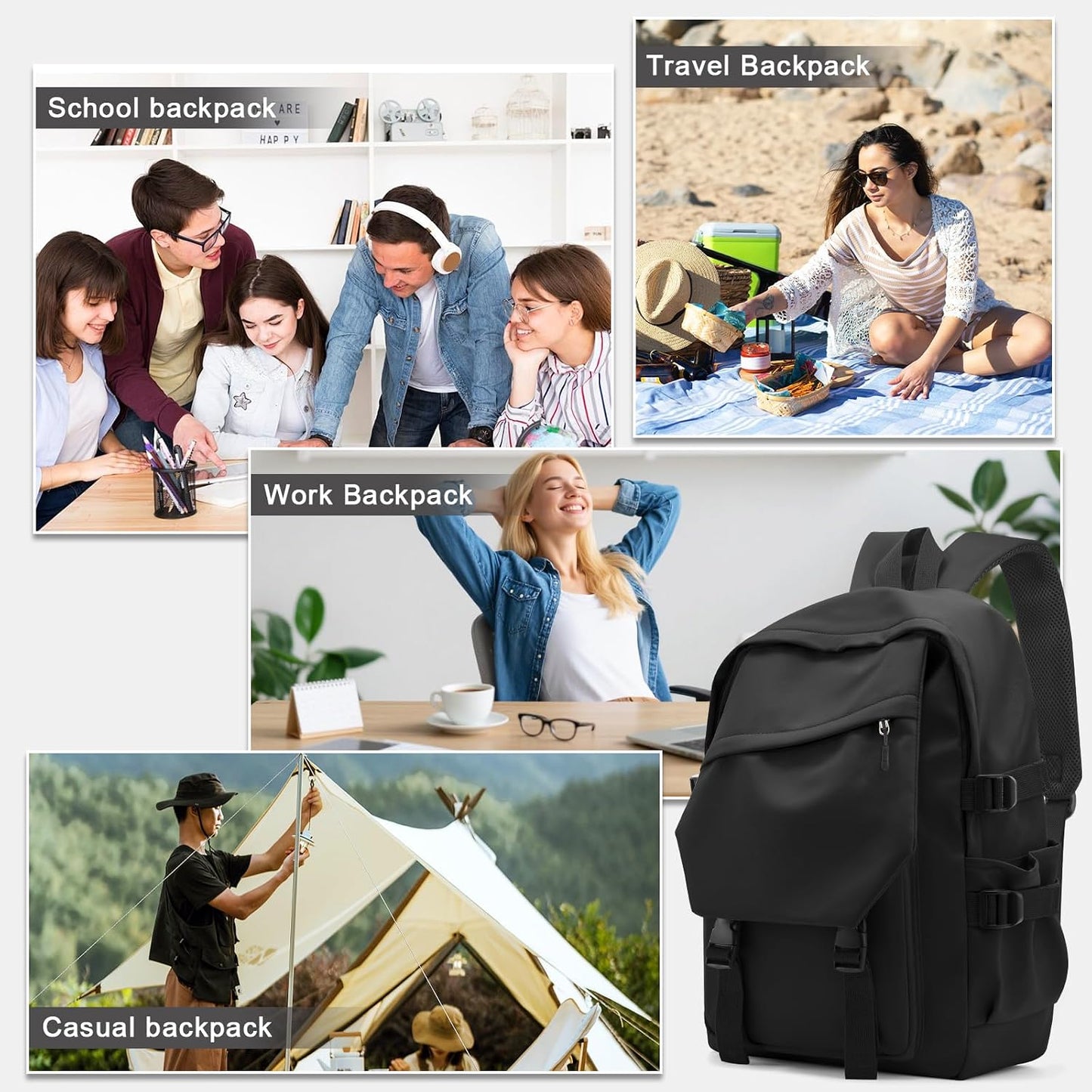 coowoz Daypack Backpack Casual Large upgraded version College Laptop for Men Women Water Resistant Lightweight School