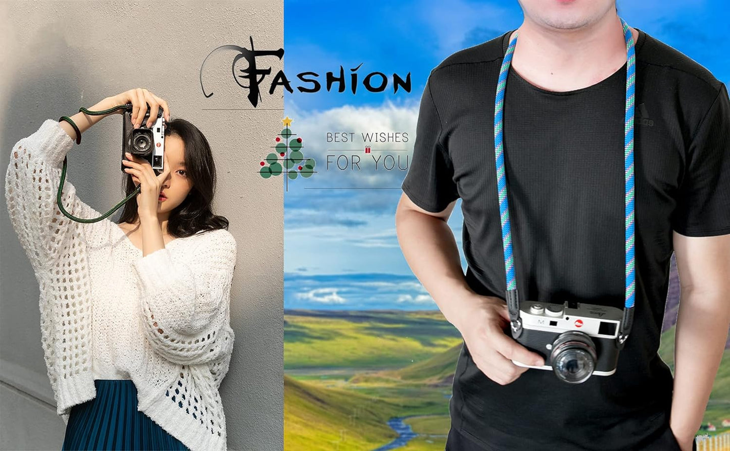 Eorefo 100cm Camera Strap Vintage Nylon Climbing Rope Camera Neck Shoulder Strap for Micro Single and DSLR Camera(Rose