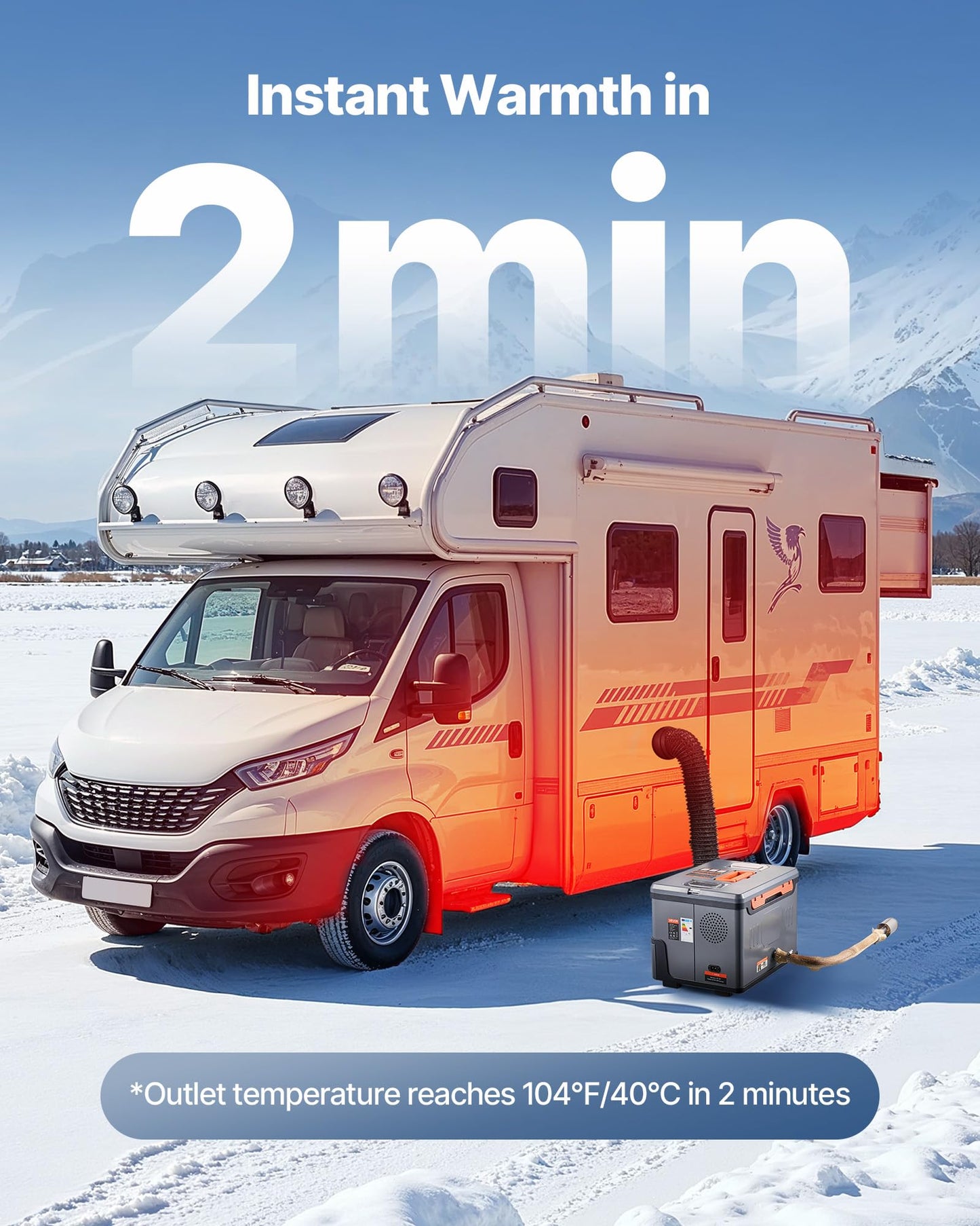 VEVOR Diesel Heater 8KW, DC 12V/24V, All in One Portable Diesel Heater with Bluetooth APP Control, Remote Control and LCD Screen, 1.3 Gal Fuel Tank for Trucks, Vans, RVs, Campers, and Garages