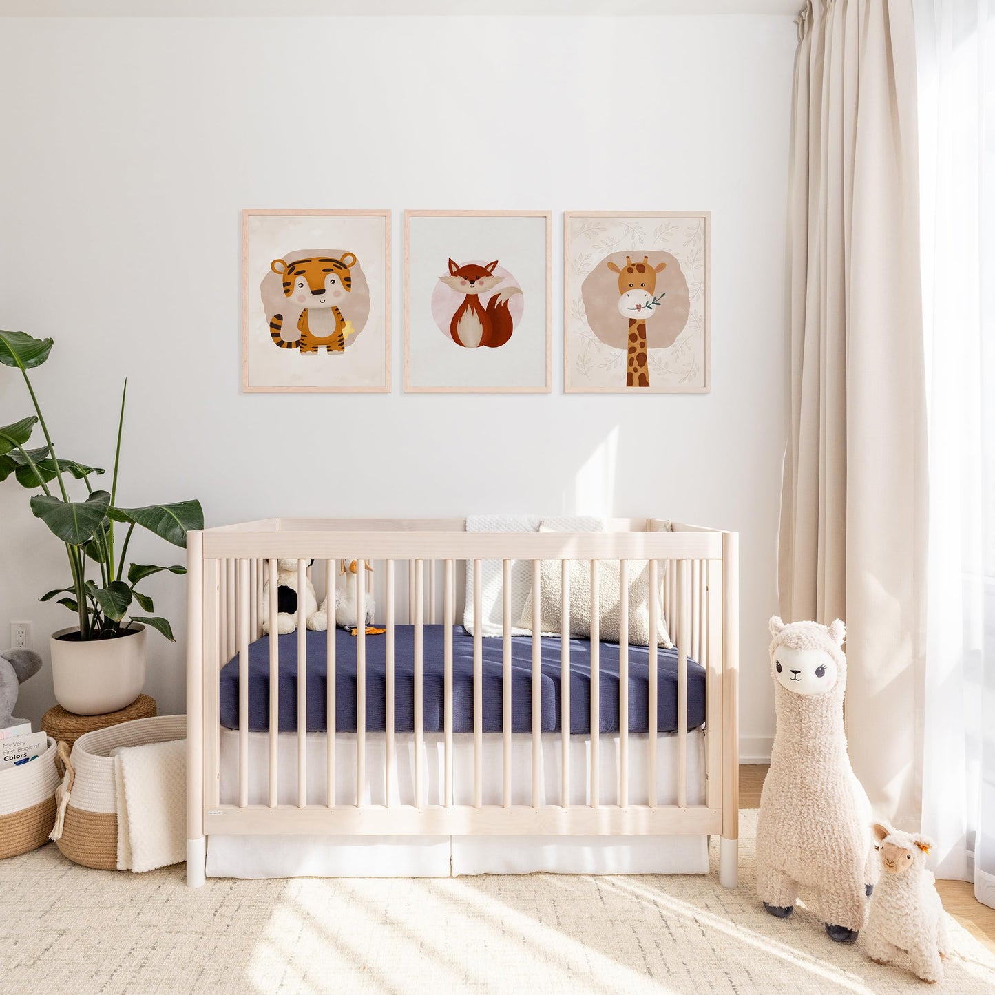 ROMY RO Muslin Crib Sheets, 100% Organic Cotton, Breathable and Ultra-Soft, Standard Crib Sheet Mattress (28"x 52") for Girls and Boys, Neutral Fitted Baby Crib Sheet (Navy)