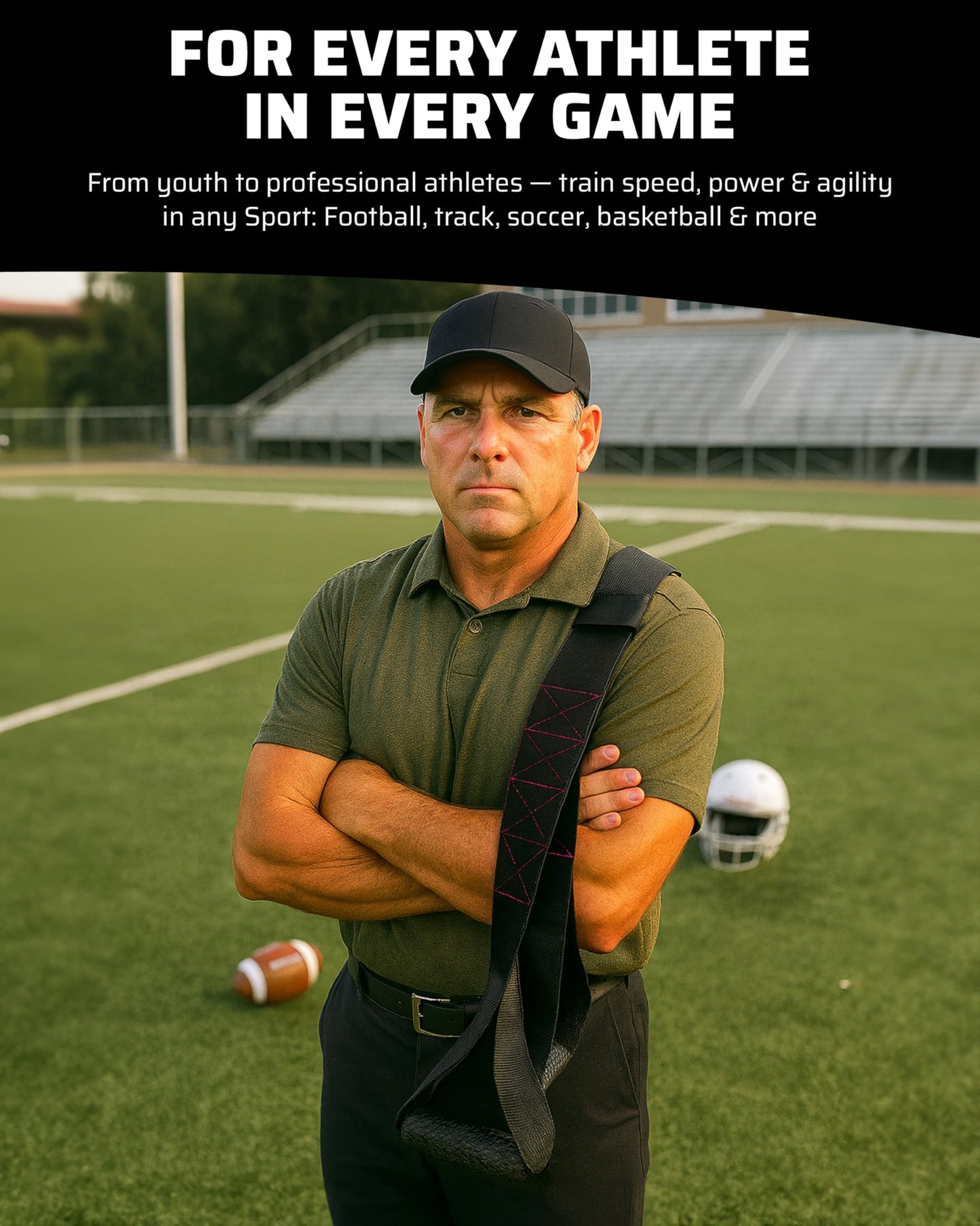 THEFITGUY Coach Speed Training Belt - Non-Elastic Partner Pulling Handles for Multidirectional Overspeed and Sprint Resistance, Ideal for Football, Soccer & Track