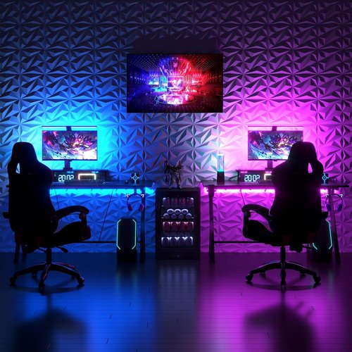 Art3dwallpanels 33-Pack 3D Wall Panels - Diamond PVC Flower Texture for Interior Décor | Black 12"x12" Covering 32 Sq.Ft.