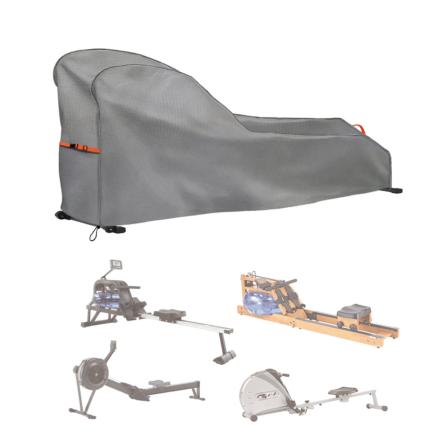 Rowing Machine Cover Waterproof – Heavy Duty Oxford Fitness Equipment Protector, Dustproof UV-Outdoor Rower Cover with Buckles and Drawstring, Fits Most Rowing Machines up to 112" L x 24" W x 40.5" H