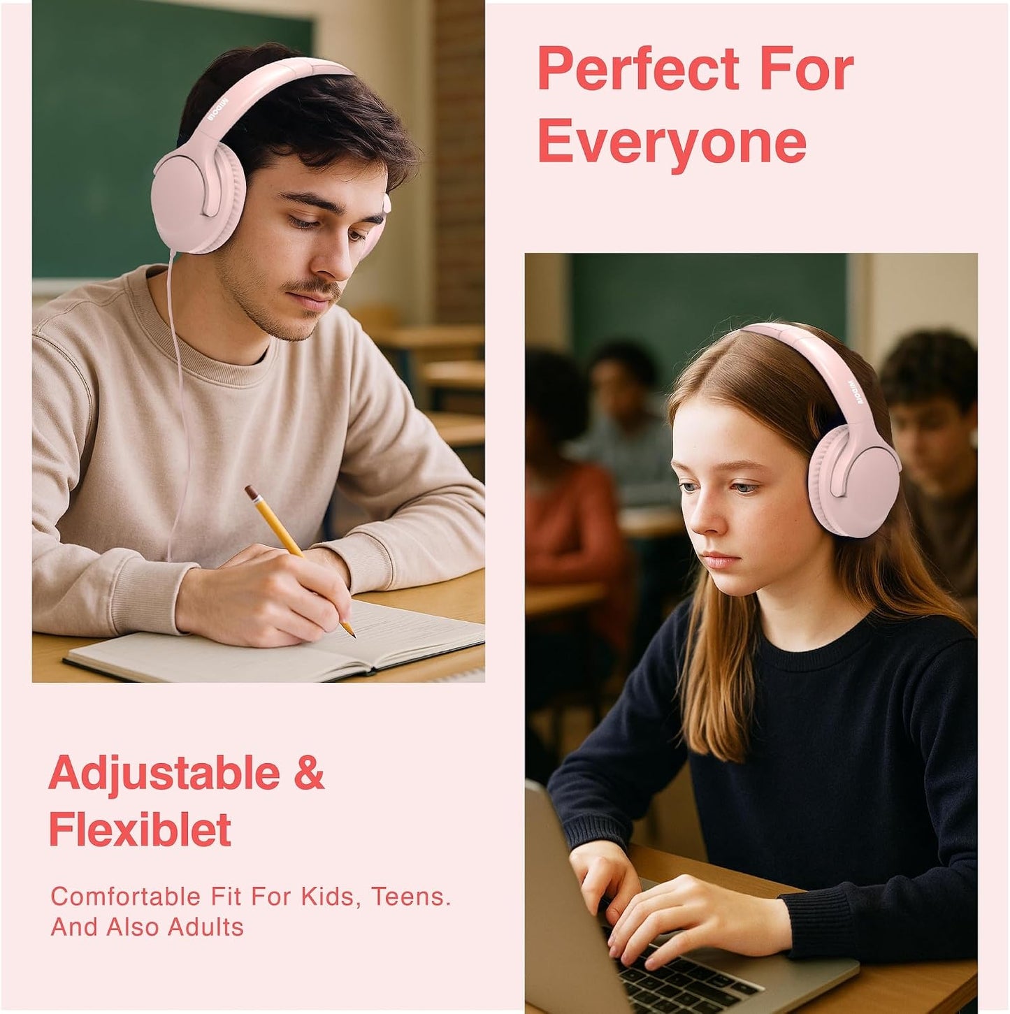 40 inch 3.5mm MIDOLA Over-Ear Wired Headphones Decent Sound (Acceptable) with Built-in Microphone, Lightweight