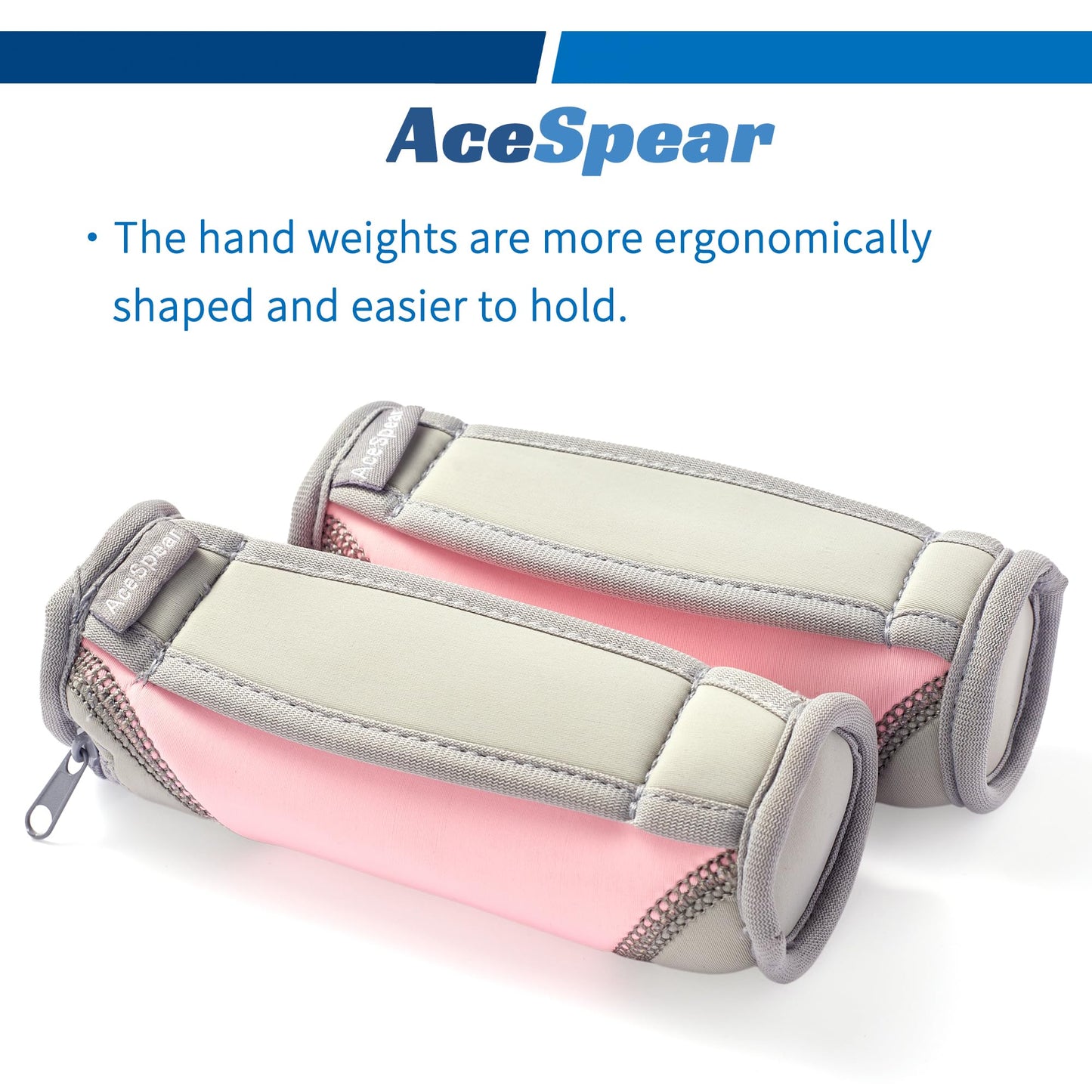 AceSpear Hand Weights for Women Men 1lb 2lbs 3lbs 4lbs Soft Dumbbells of 2, Detachable Walking Weight for Aerobics, Jogging, Running (3 lbs x 2, Pink)