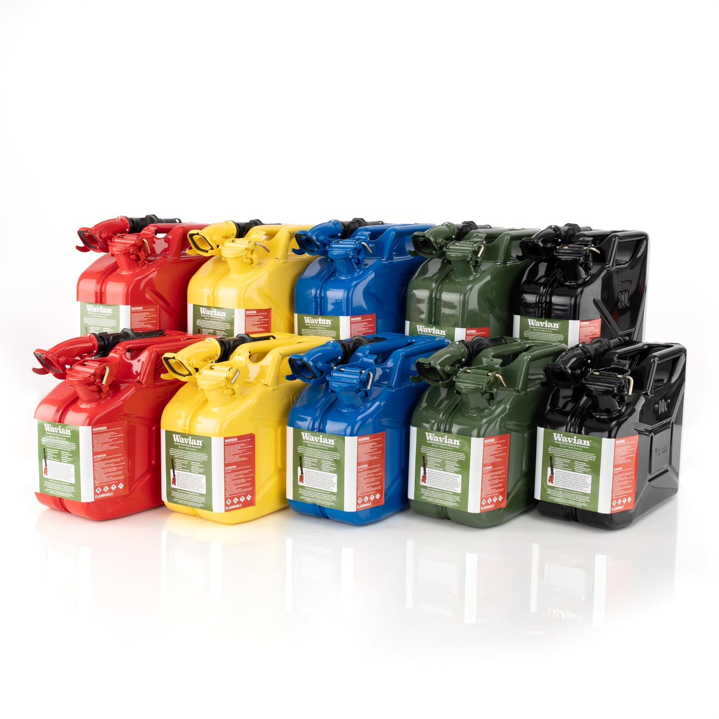 Wavian USA Authentic NATO Jerry Can and Spout System - Rust-Proof, EPA & CARB Compliant, Blue, 20 Litre, Wavian 5 Gallon Gas Cans for Kerosene