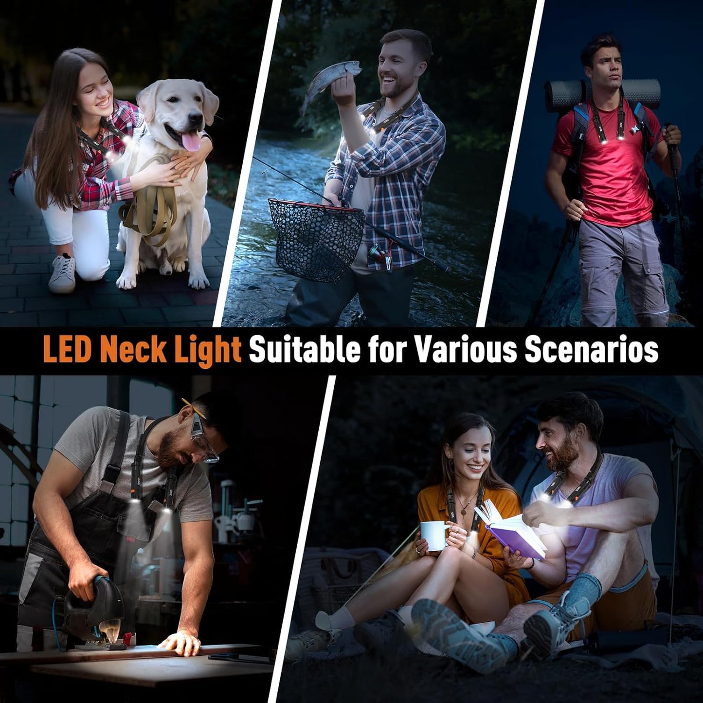ZOOI Neck Light - Versatile Flashlight Lamp for Dads | Perfect Gifts for Father's Day, Camping & Fishing