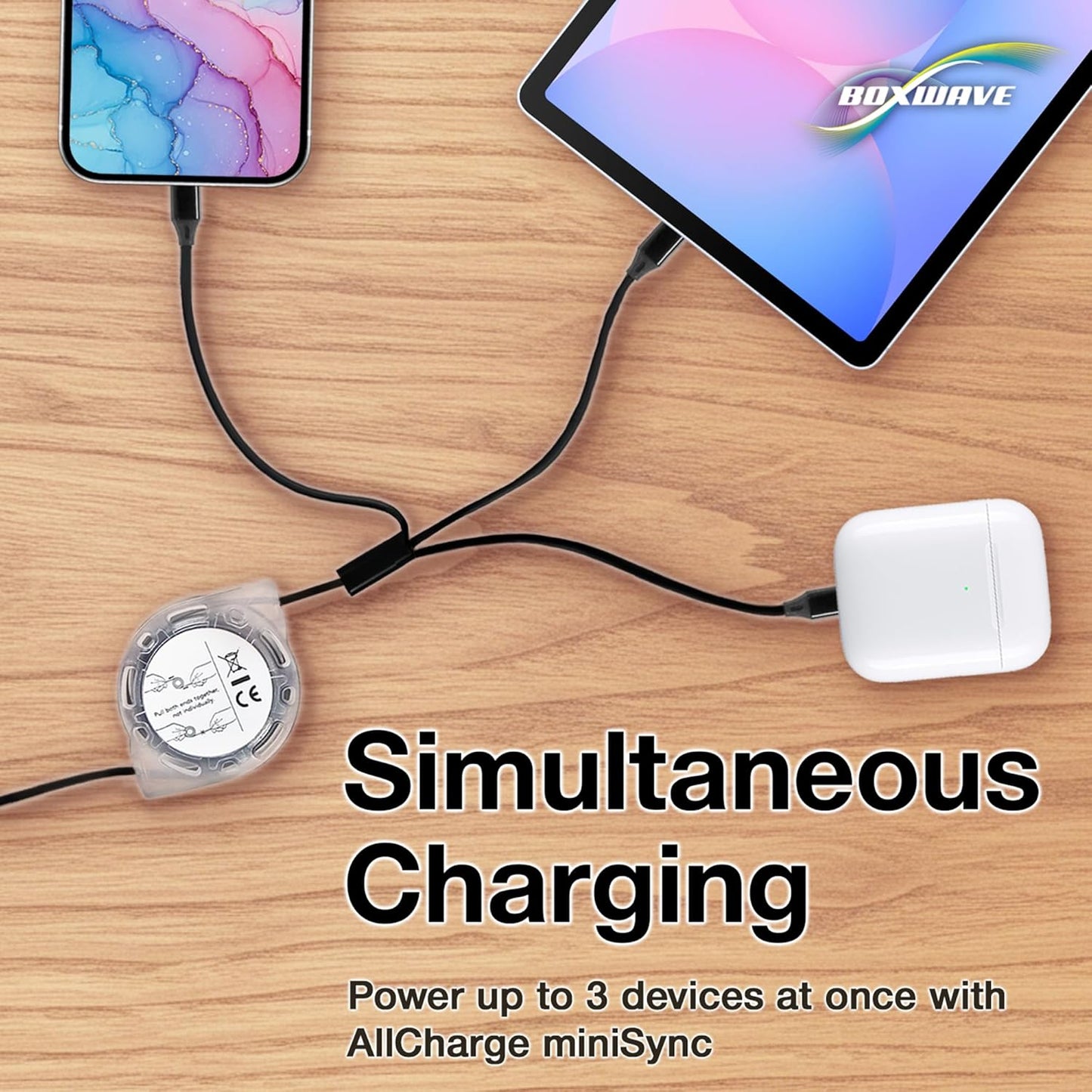 BoxWave D19 MP3 Cable Compatible with RUIZU Bluetooth Player - AllCharge miniSync, Retractable, Portable USB Cable