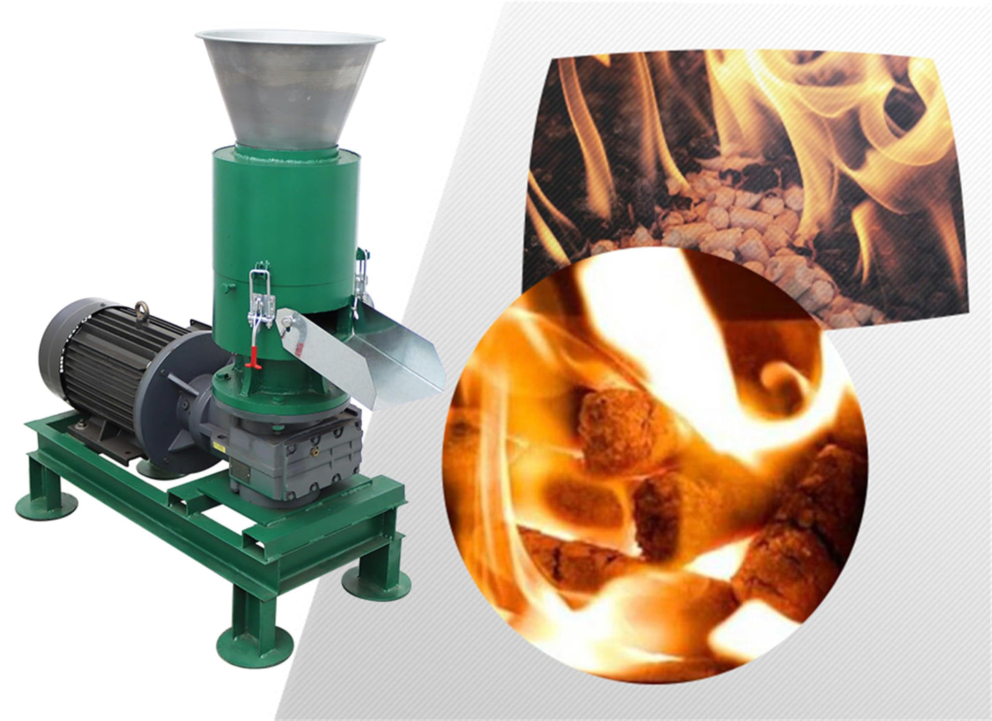 THUXEON 220V Wood Pellet Machine 6MM Holes Small Biomass Processing Pellet Machine 7500W Press Pelletizer 2 Head Rollers Corn Straw Scales Cotton Stalks Wood bran Sawdust