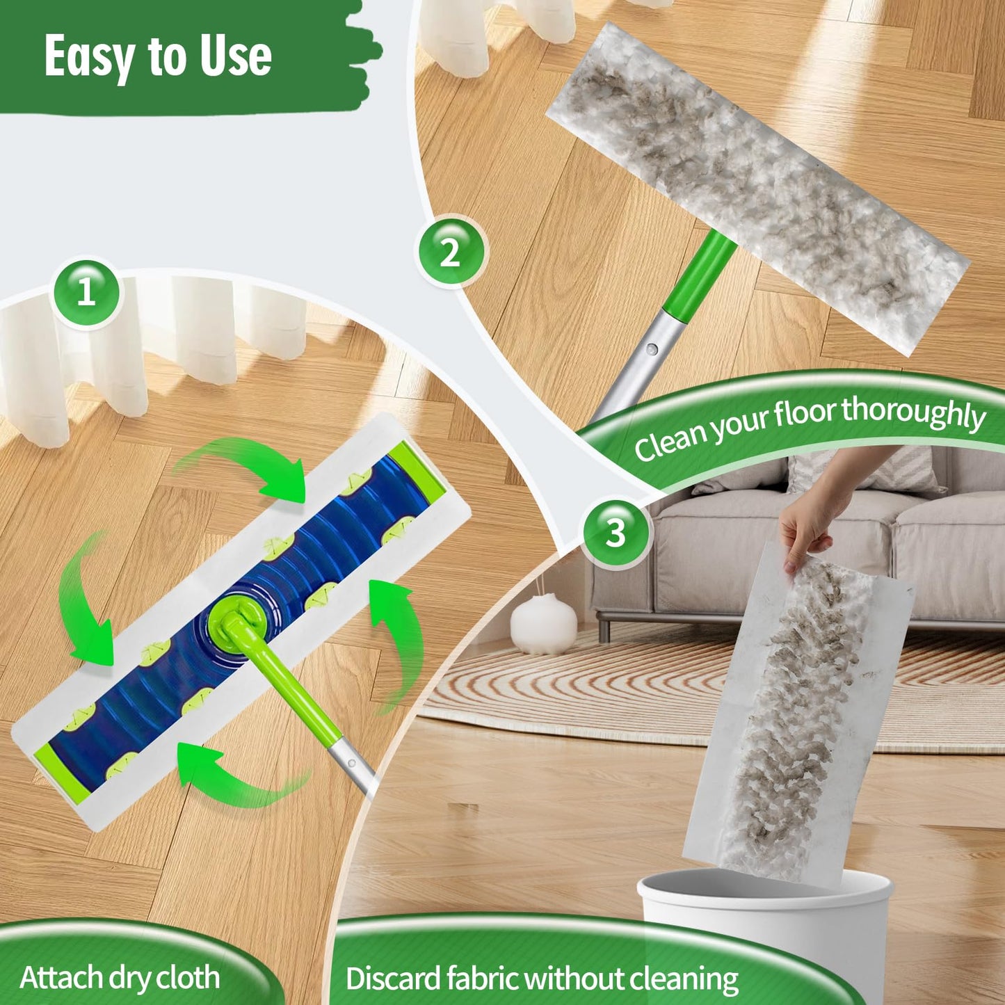 Senowi Heavy Duty Dry Sweeping Cloths Compatible with Swiffer Sweeper XL Mop, Sweeper X-Large Dry Cloth Refills for Floor Mopping and Cleaning, Disposable Pet Dry Pads Refills, 80 Count