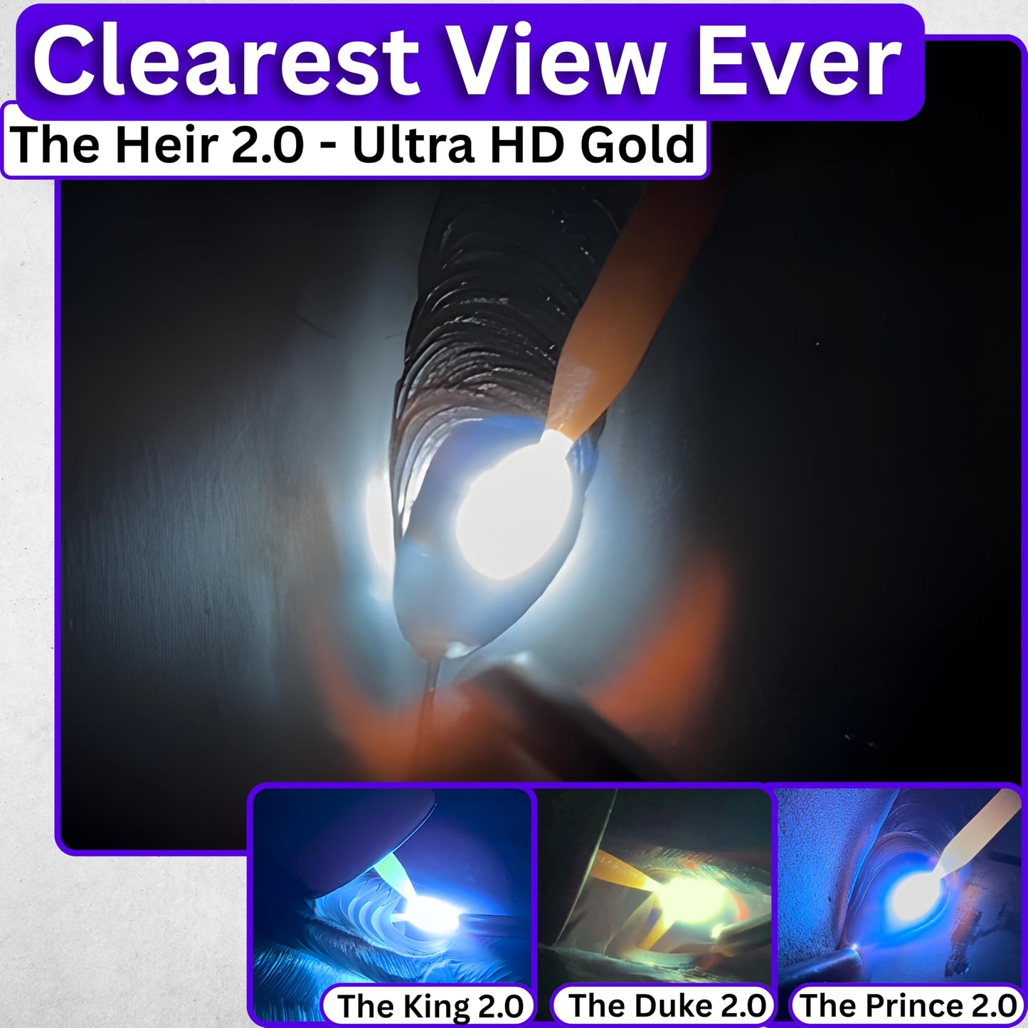 The Heir Single 2.0 | Shade 9 Blue Auto Darkening Welding Lens | 20A TIG Rating - No Flashing | 2" X 4.25" X 0.2" | Blue Welding Lens - TrueColor Puddle | Ridge Products Royal Series 2.0