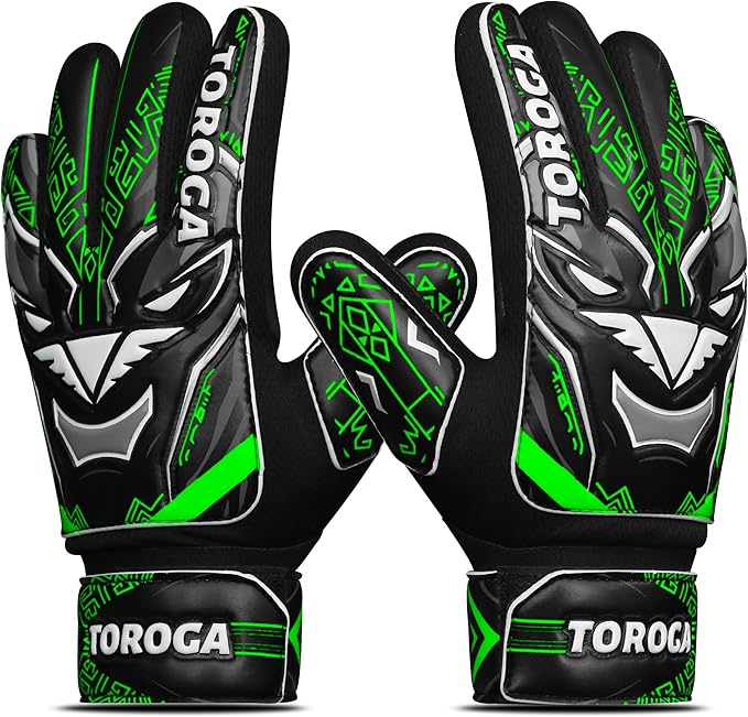 Goalkeeper Gloves for Kids & Youth – Soccer Goalie Gloves, Strong Latex Grip, Double Wrist Support & Breathable Mesh – Boys Football Gloves