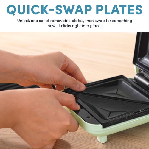 AROMA® 3-in-1 Panini Press, Sandwich Grill, and Waffle Maker with Removable Ceramic Coated Plates