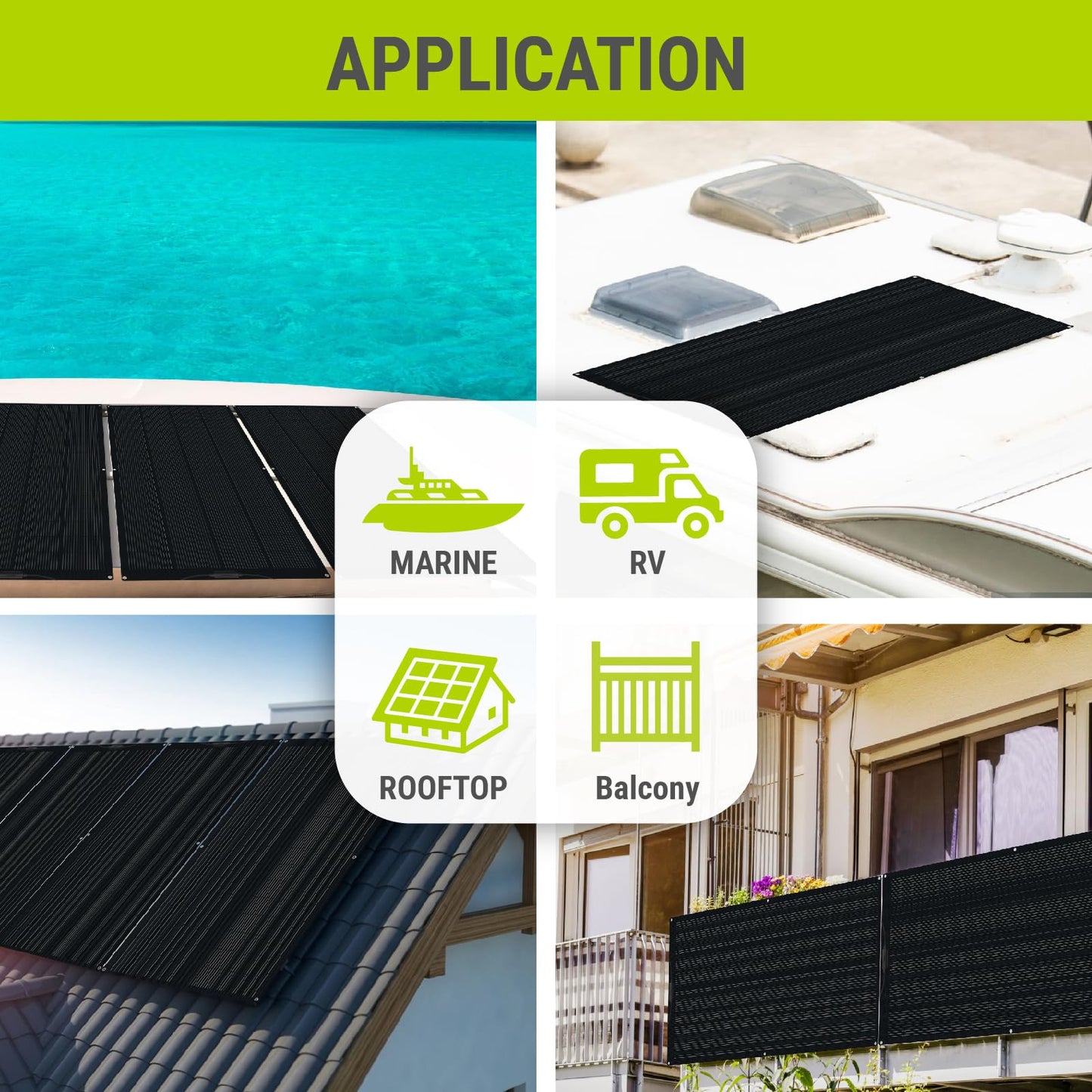 Newpowa Solar Panels 220 Watt 12V, Flexible Solar Panel 220W, 250° Ultra Thin Ultra Lightweight Off-Grid Charger for Marine RV Cabin Van Car Curve Surfaces