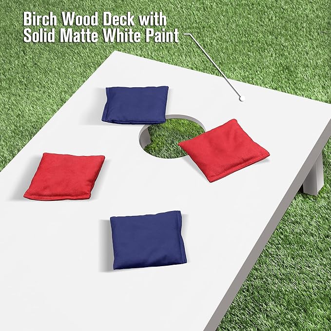 GoSports 4 ft x 2 ft Regulation Size Wooden Cornhole Boards Set - Includes Carrying Case and Over 100 Optional Bean Bag Colors