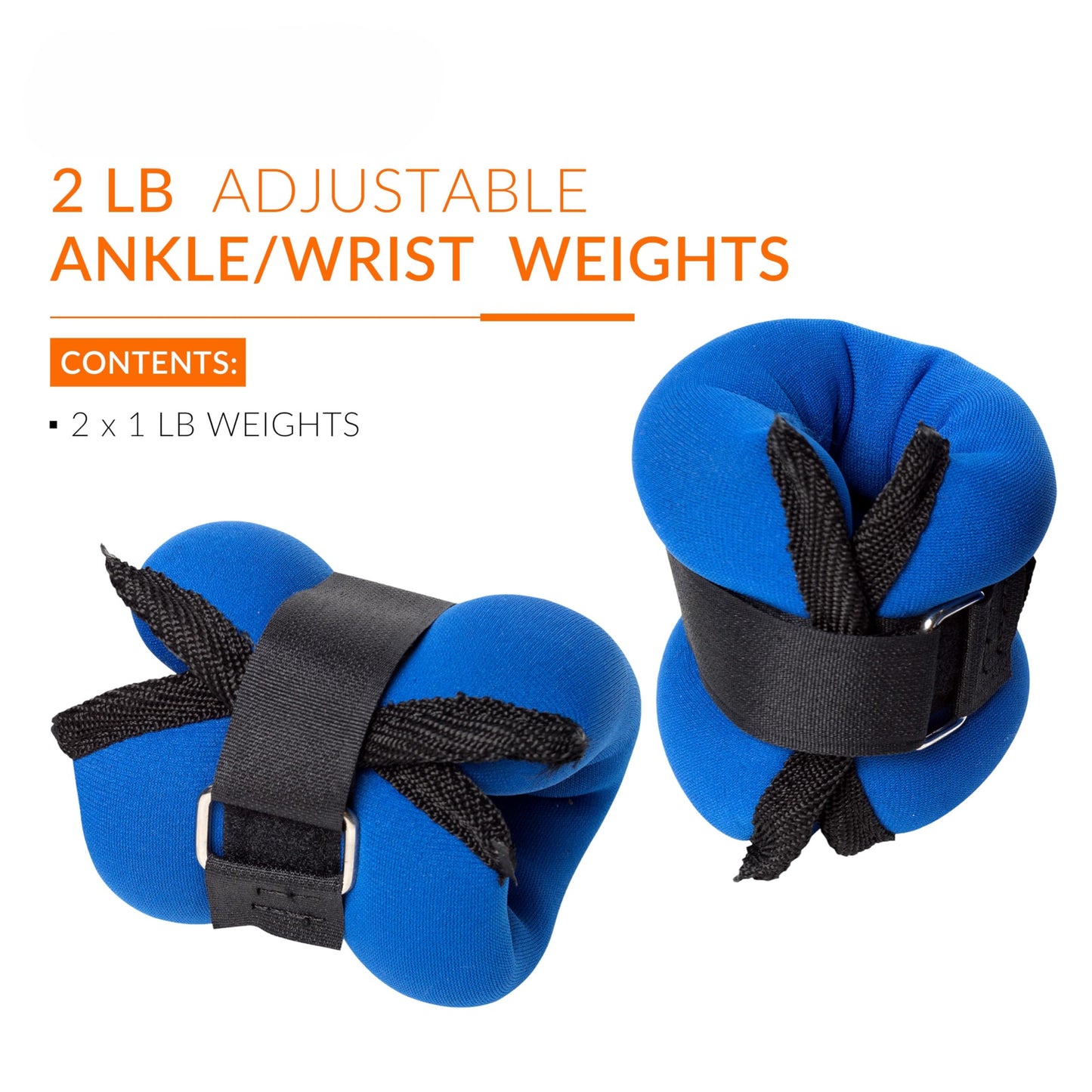 Tone Fitness Ankle/Wrist Weights, 1 lb Pair - Blue