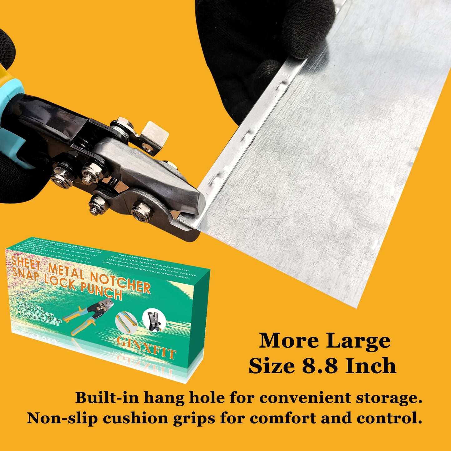 Snap Lock Punch Notcher - Gutter Crimper Tool for Sheet Metal - Snaplock Crimping Tool for Gutter End Cap, Vinyl Siding and Skirting, 9 Inches