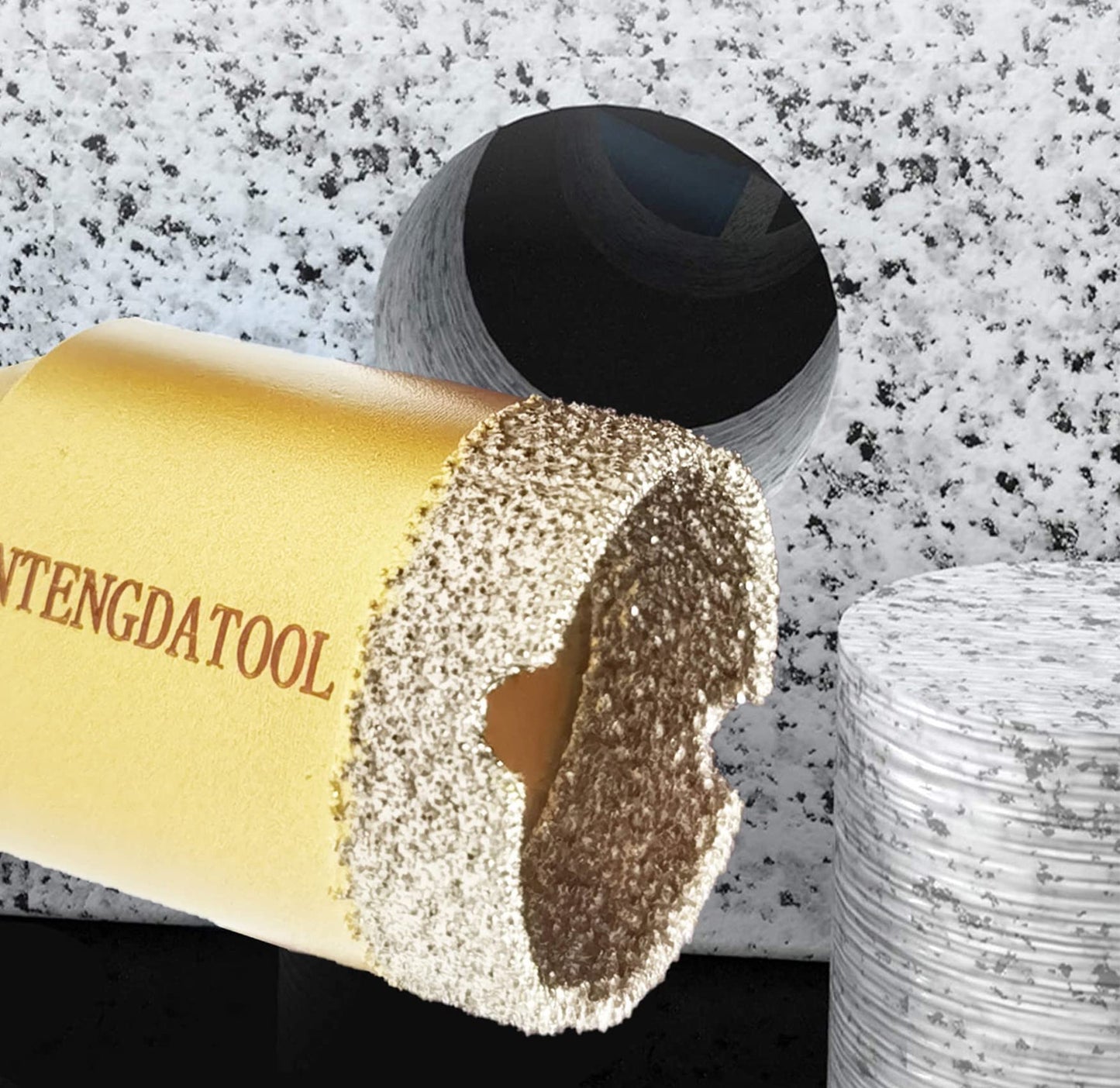 Antengdatool Dry/Wet Diamond Hole Saw Kit, Porcelain Tile Core Drill Bits Set Cutter for Ceramic Marble Brick Granite Stones Angle Grinder(6/8/10/20/25/35/50/75/100,50mm)