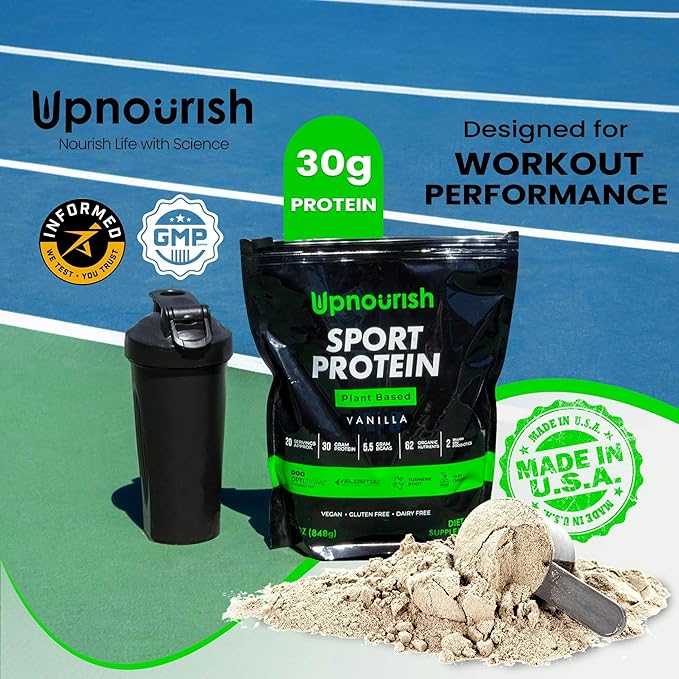 Vegan Sport Protein Powder Vanilla ??30g Plant Based Protein, VELOSITOL, BCAAs, Organic Greens & Fruits, Probiotics, Tart Cherry for Post Workout Recovery, Inform Sports Certified Keto - 20 servings