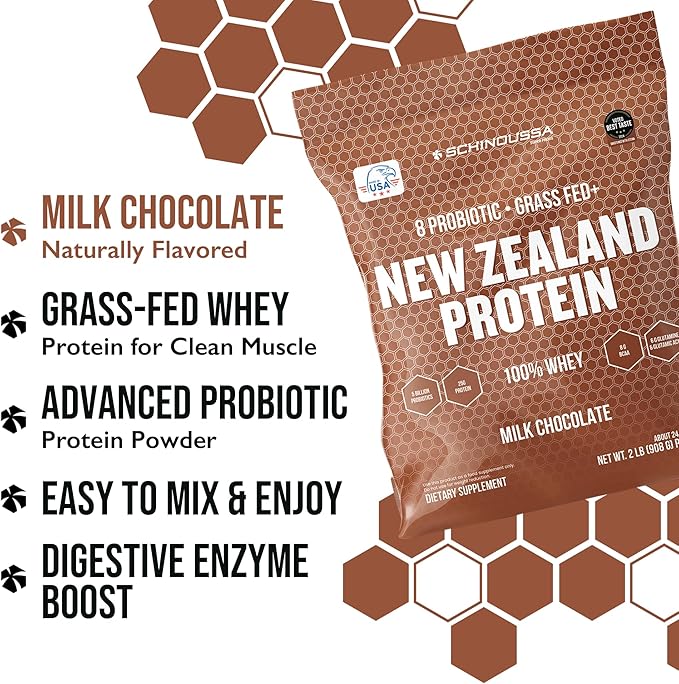 Probiotic Whey Protein Powder | Grass-Fed | Chocolate | 2 lb | Gut Health & Immune Support | 8 Probiotic Strains | Protein for Muscle Recovery & Digestive Health