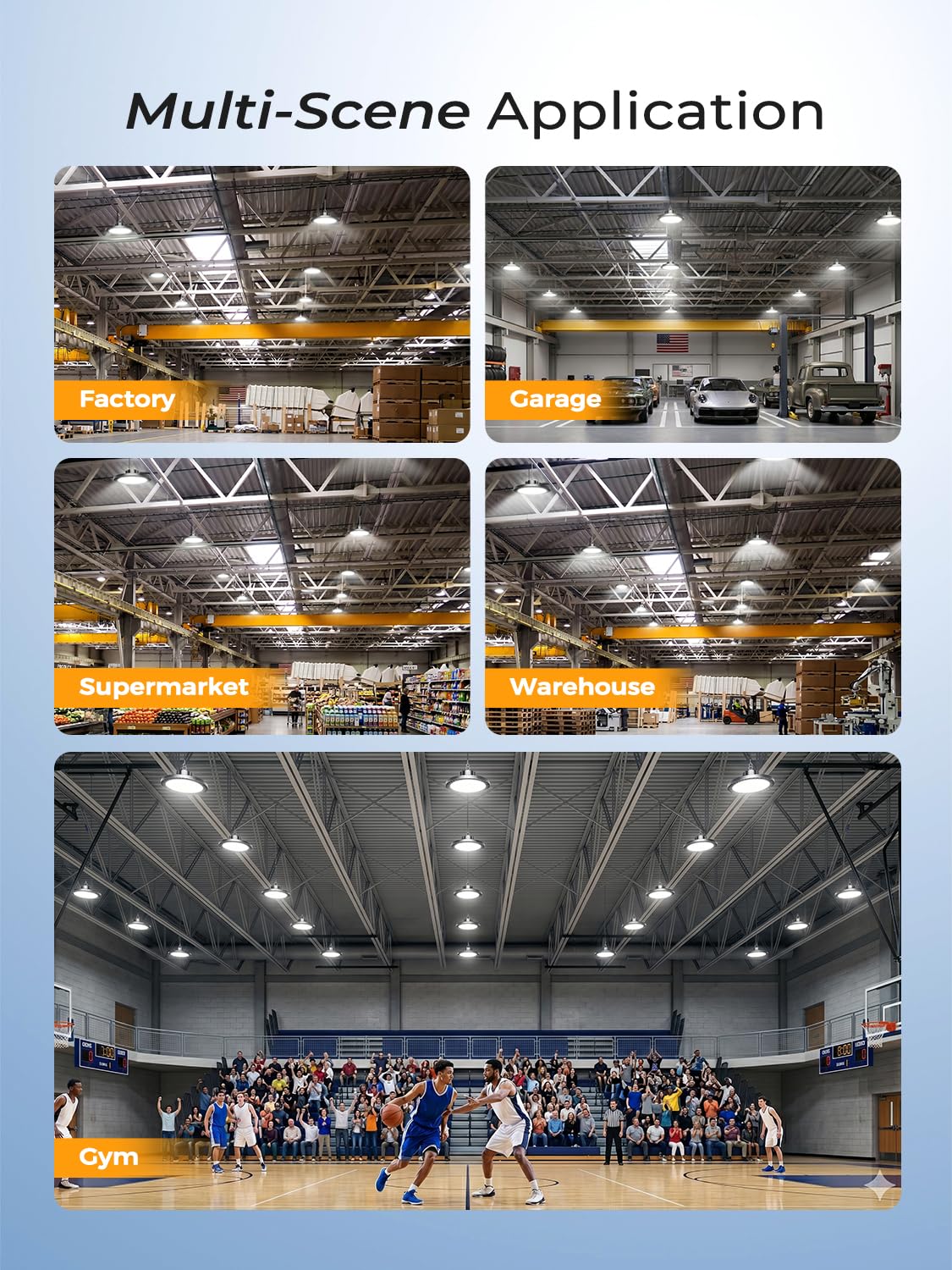 ONLYLUX Super Bright 200W UFO LED High Bay Light, 30000LM High Bay LED Shop Lights, 5000K UFO High Bay Lighting for Garage, IP65 Waterproof Non-Dimmable Shop Lights, 120V-277V Garage Light(12 Pack)