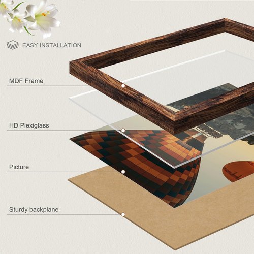 Fisnish 11x17 Picture Frame Brown, Classic Poster Frame for Horizontal or Vertical Wall Mounting, 1 Pack