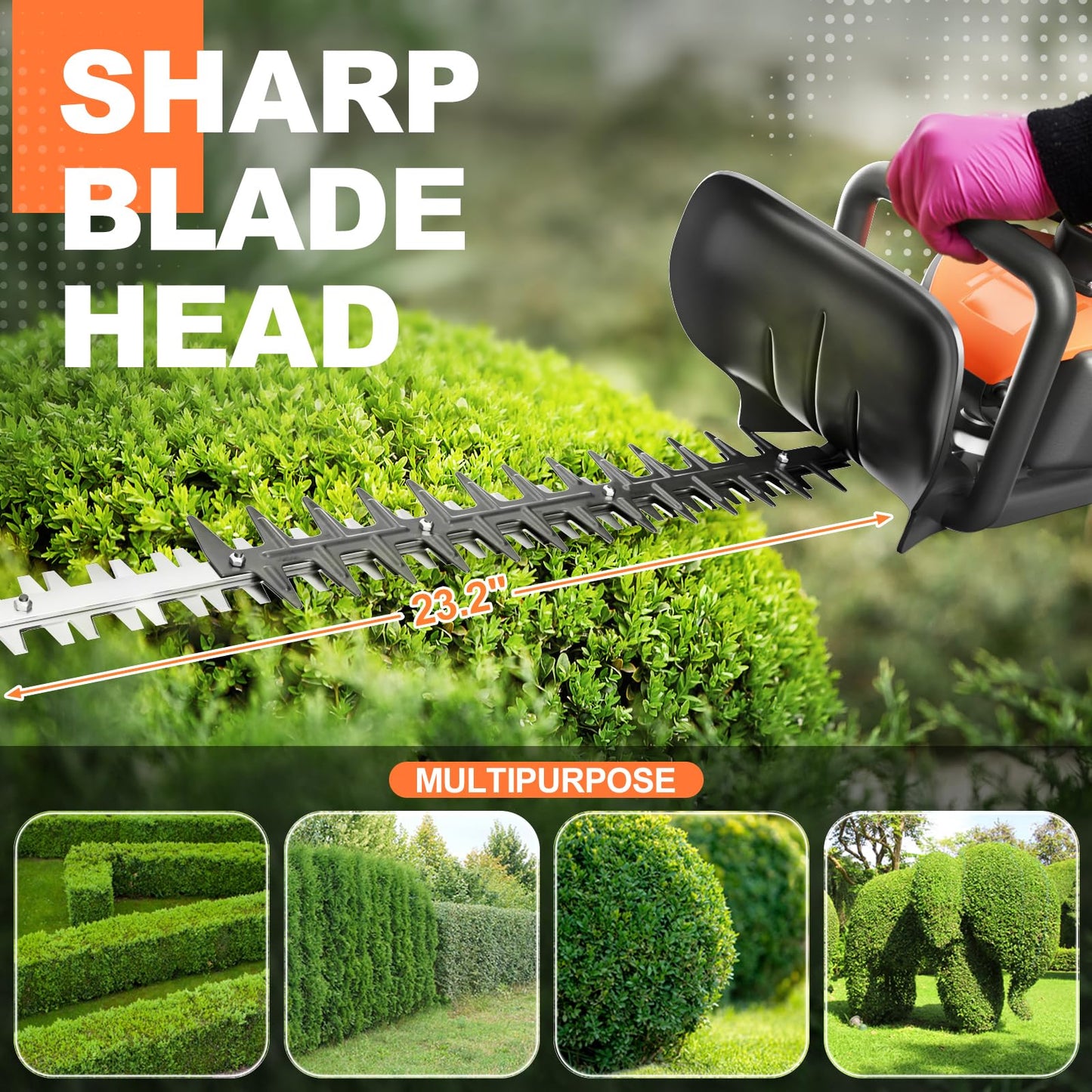 24-Inch 26cc 2 Cycle Gas Powered Dual Sided Hedge Trimmer (18cc)