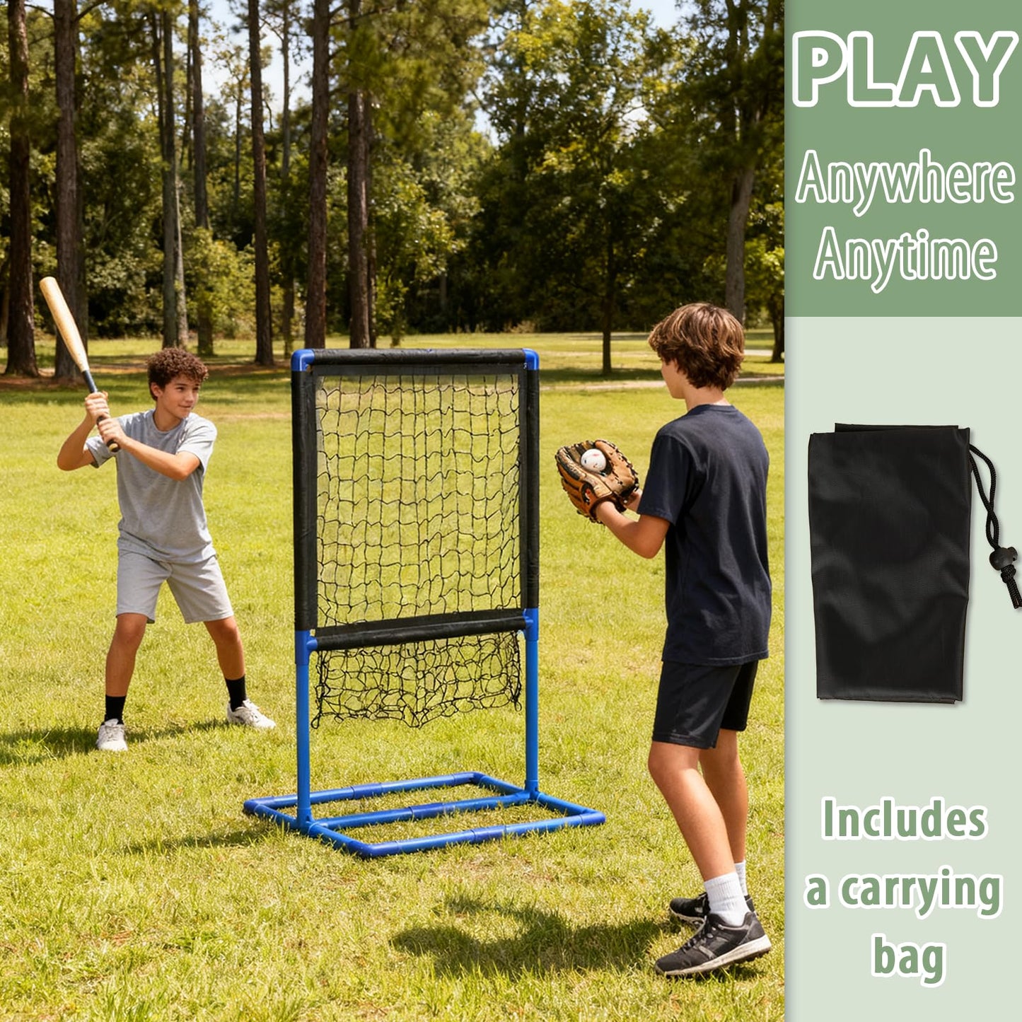 Olpchee Strike Zone Target for Plastic Balls Portable Pitching Training Strike Zone Target Set Up and Assemble Easily(Blue)